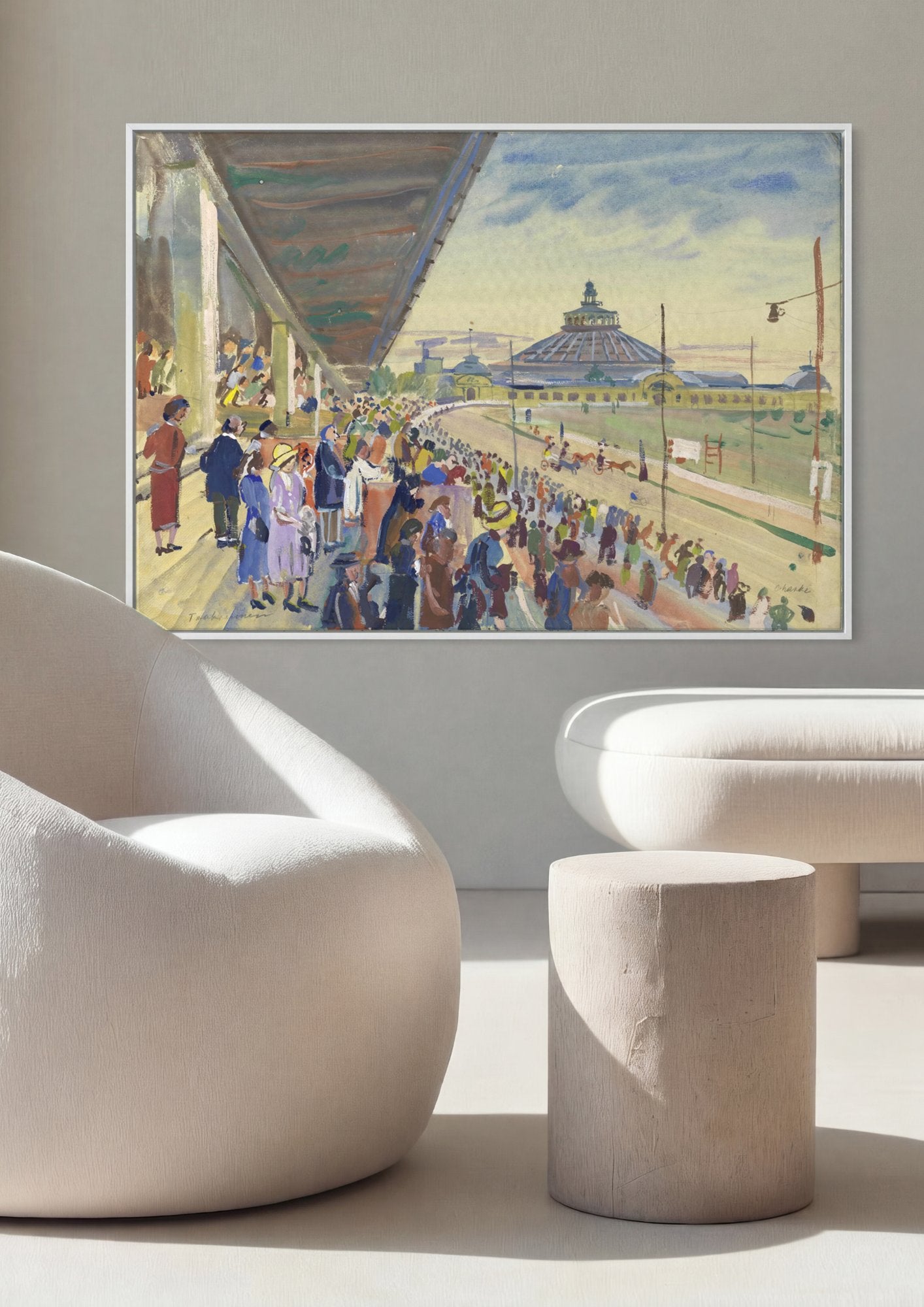 Quadro Decorativo Corrida de Cavalos – Oskar Laske em ambiente decorado