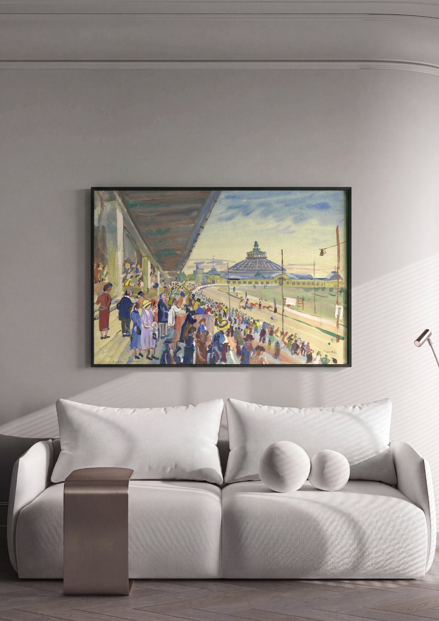 Quadro Decorativo Corrida de Cavalos – Oskar Laske em ambiente decorado