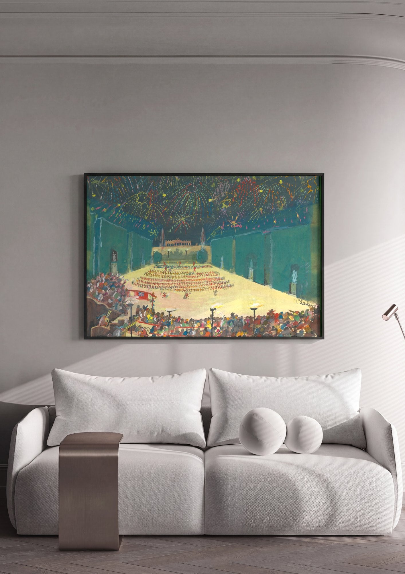 Quadro Decorativo Celebração Noturna - Oskar Laske em ambiente decorado