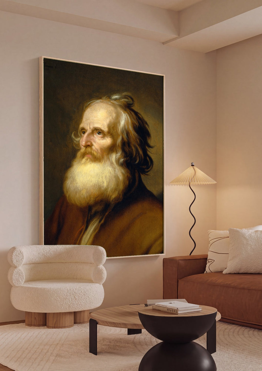 Quadro Decorativo Retrato de Homem Idoso - Abraham Bloemaert em ambiente decorado