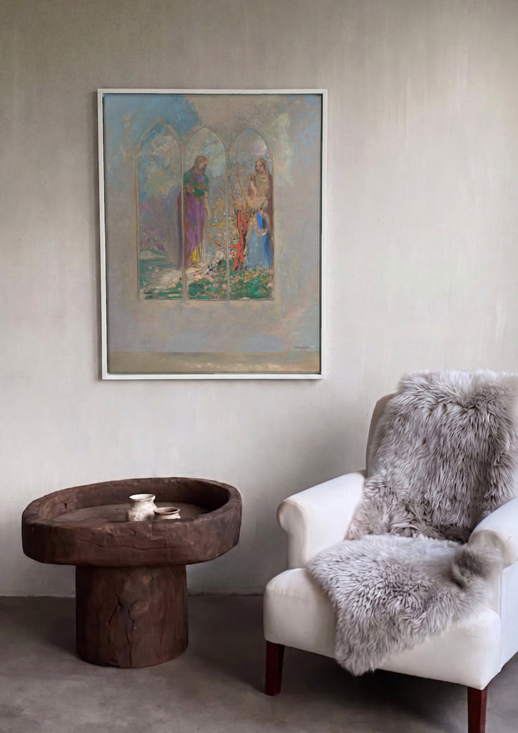 Quadro Decorativo A Janela (A Janela Gótica) - Odilon Redon em ambiente decorado
