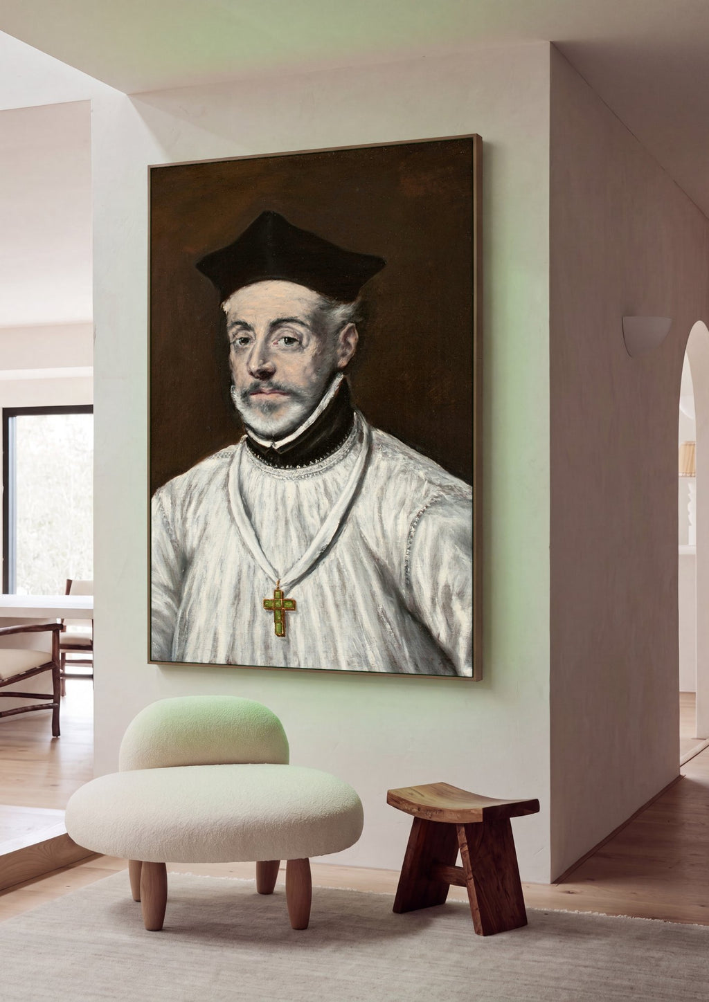 Quadro Decorativo Retrato de Cardeal (ou Homem) - El Greco em ambiente decorado