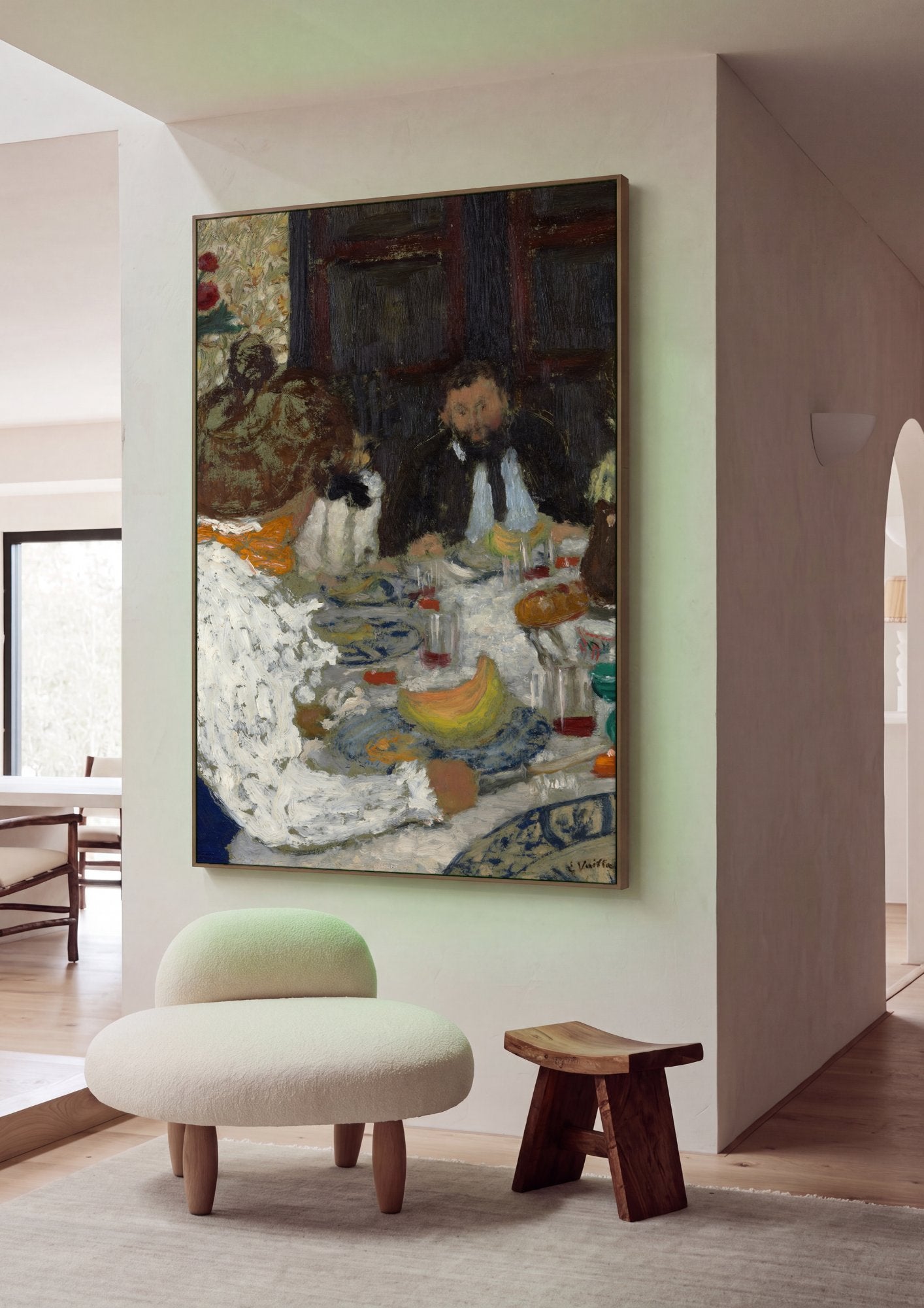 Quadro Decorativo A Mesa de Jantar - Édouard Vuillard em ambiente decorado