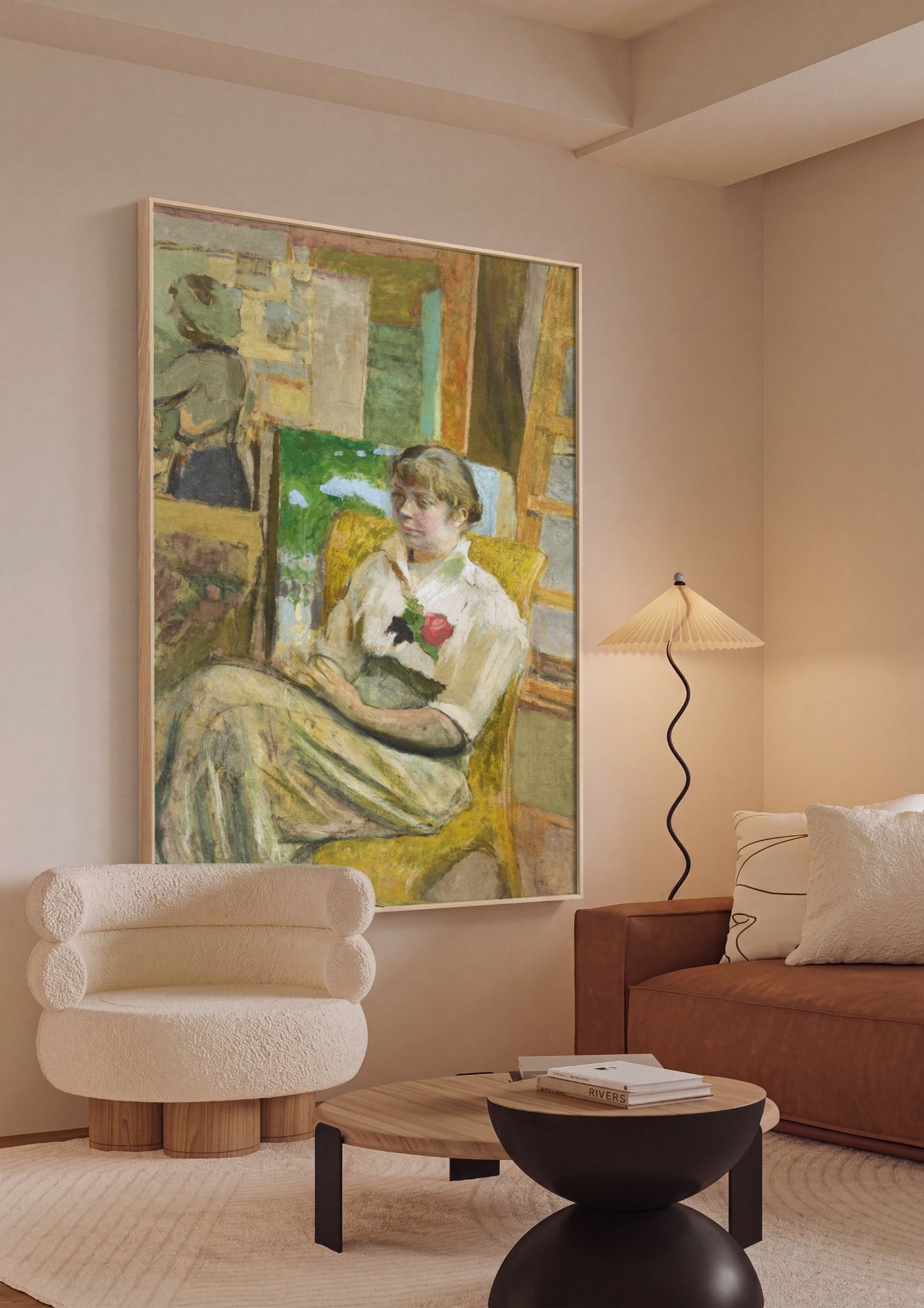 Quadro Decorativo A Mulher Sentada - Édouard Vuillard em ambiente decorado