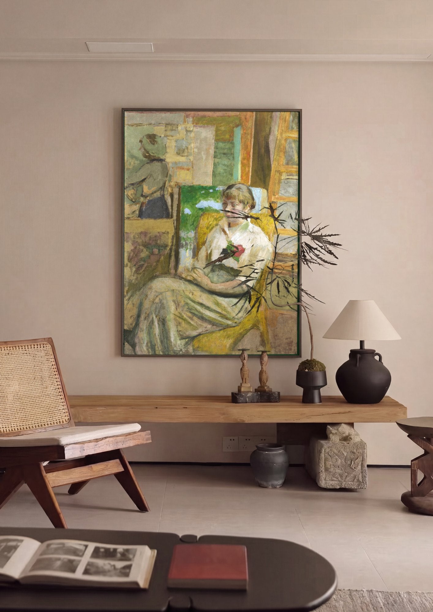Quadro Decorativo A Mulher Sentada - Édouard Vuillard em ambiente decorado