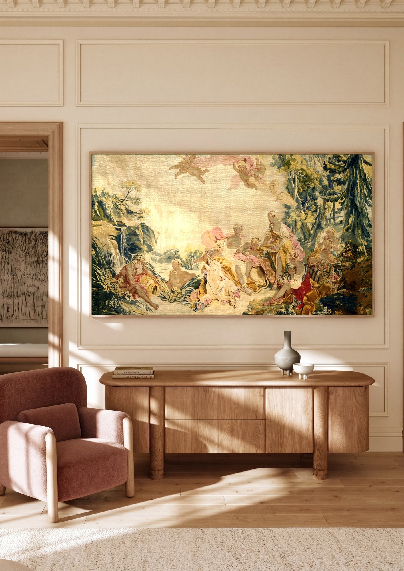Quadro Decorativo A Europa - François Boucher em ambiente decorado