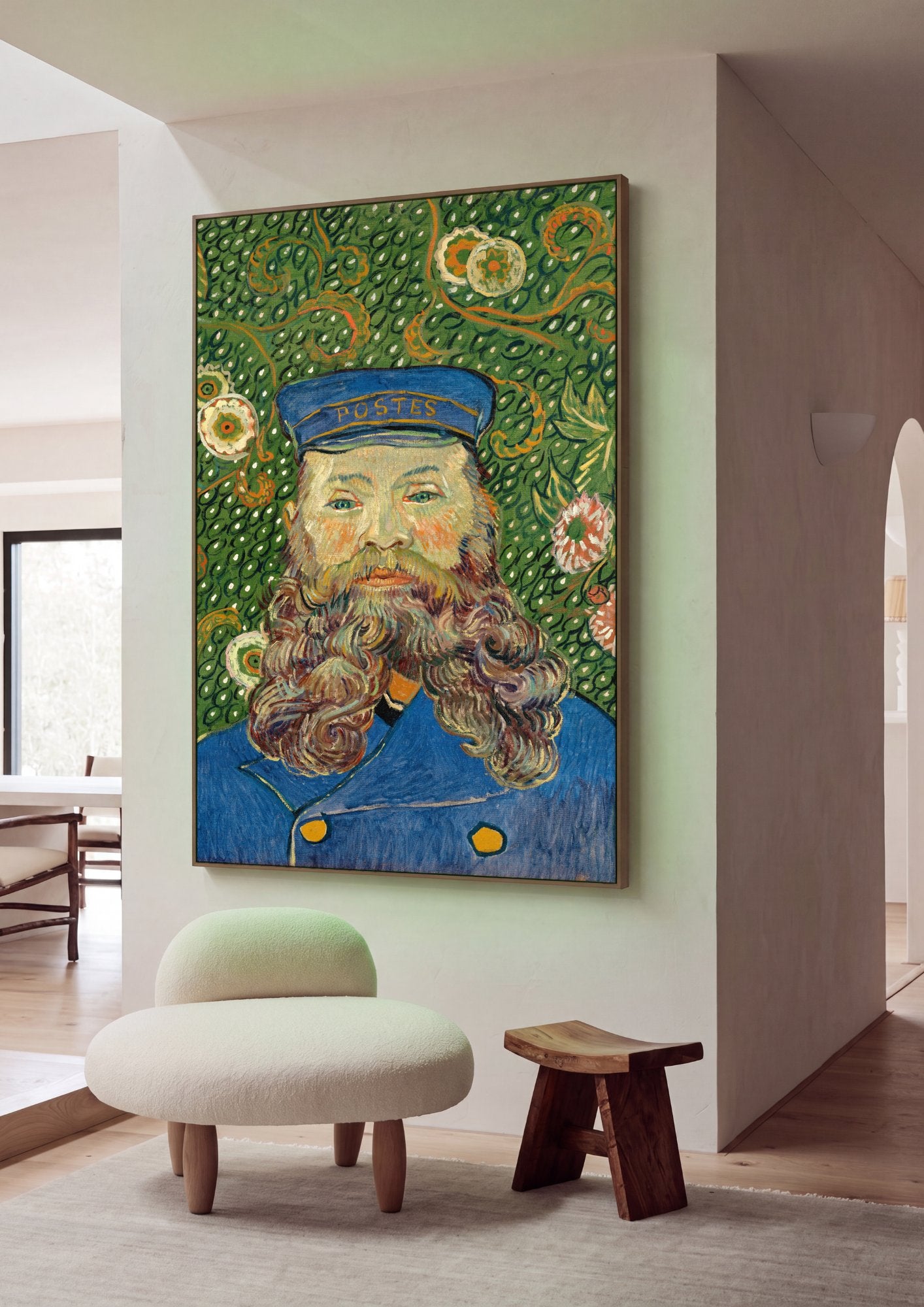 Quadro Decorativo Retrato de Joseph Roulin - Van Gogh em ambiente decorado