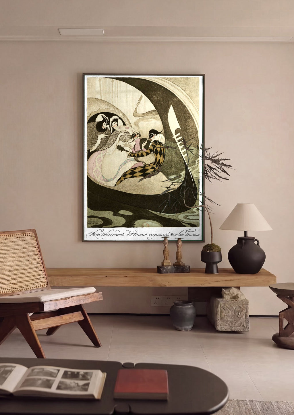 Quadro Decorativo Les Sérénades d'Amour - Gerda Wegener em ambiente decorado