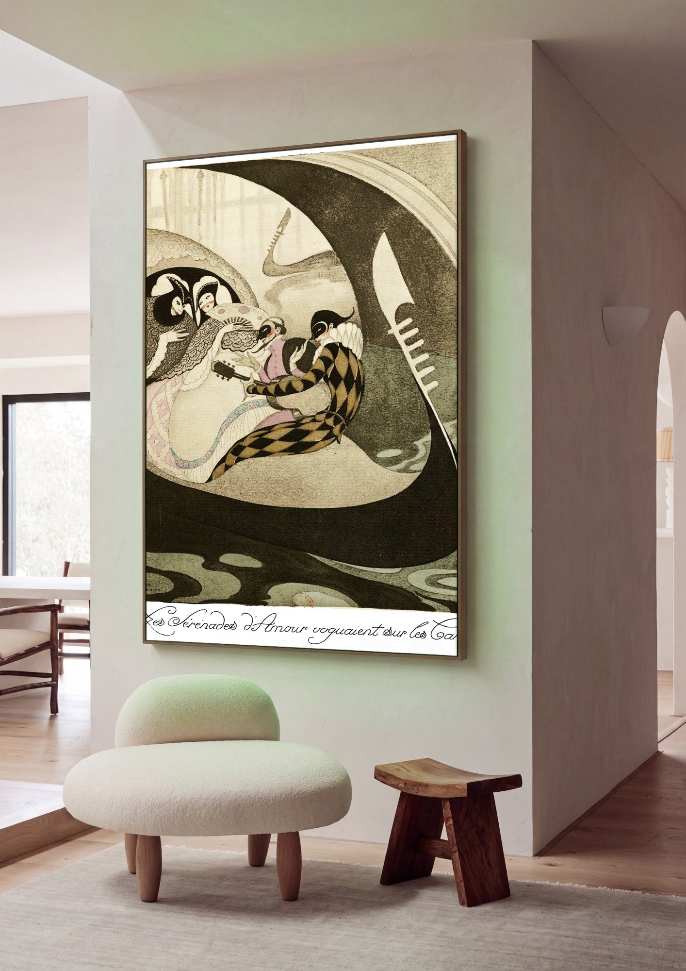Quadro Decorativo Les Sérénades d'Amour - Gerda Wegener em ambiente decorado
