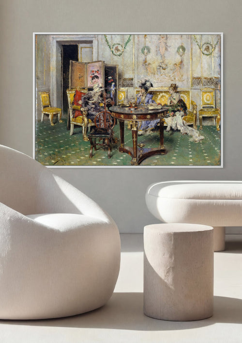 Quadro Decorativo 'Uma Tarde de Chá' - Giovanni Boldini em ambiente decorado