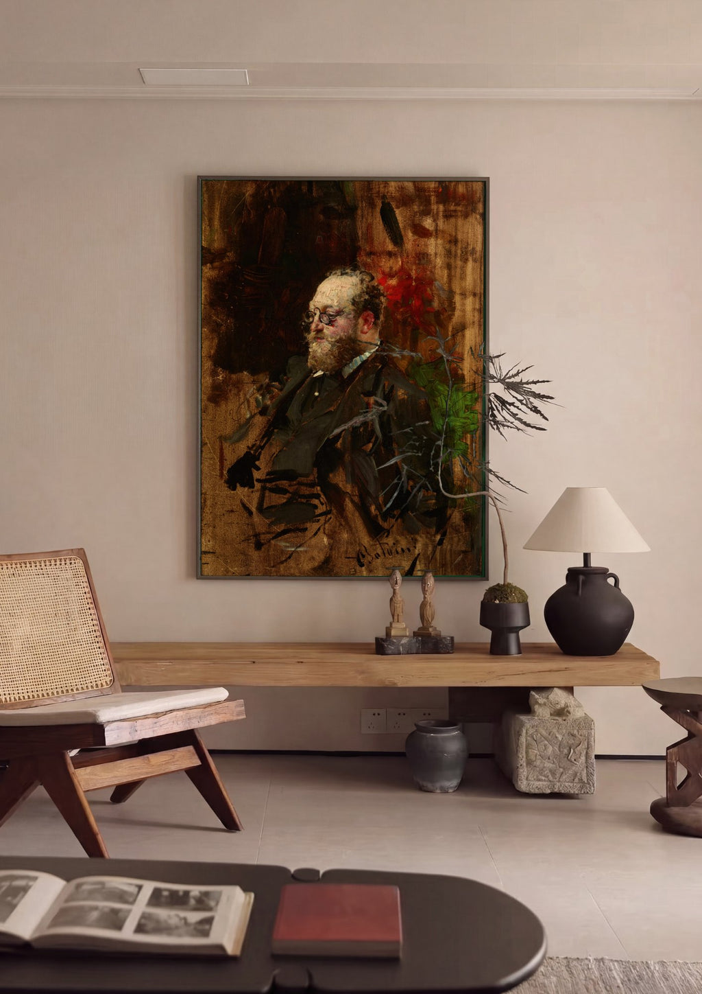Quadro Decorativo Retrato de Homem - Giovanni Boldini em ambiente decorado