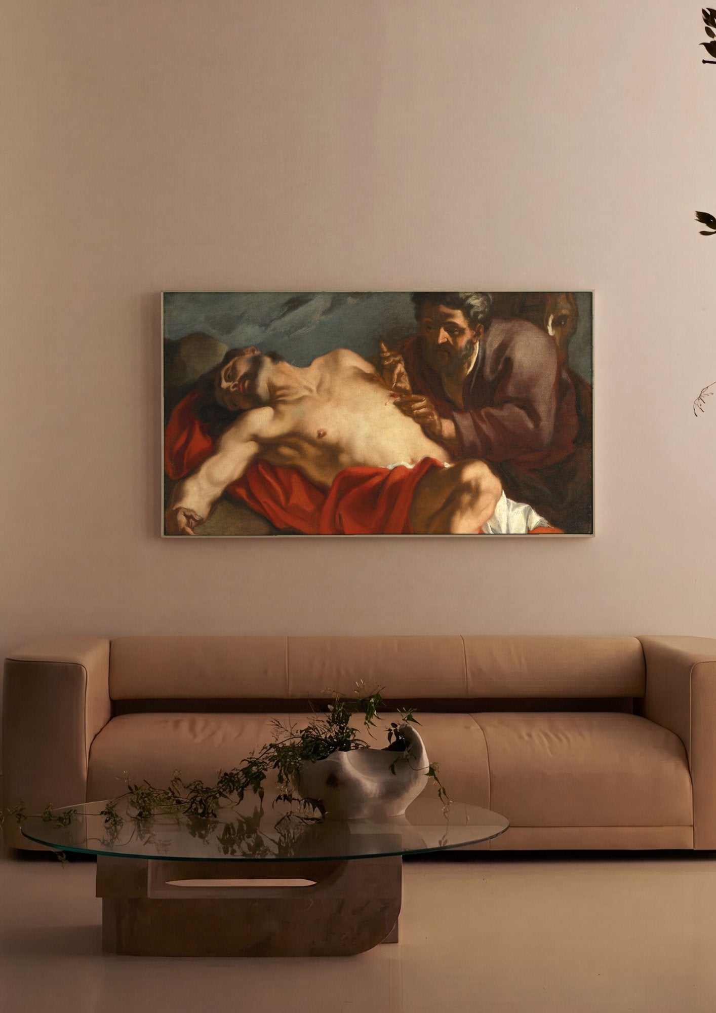 Quadro Decorativo A Dúvida de Tomé - Giovanni Battista Piazzetta em ambiente decorado