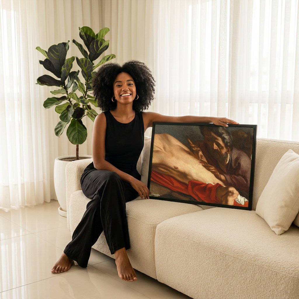 Quadro Decorativo A Dúvida de Tomé - Giovanni Battista Piazzetta com modelo em ambiente