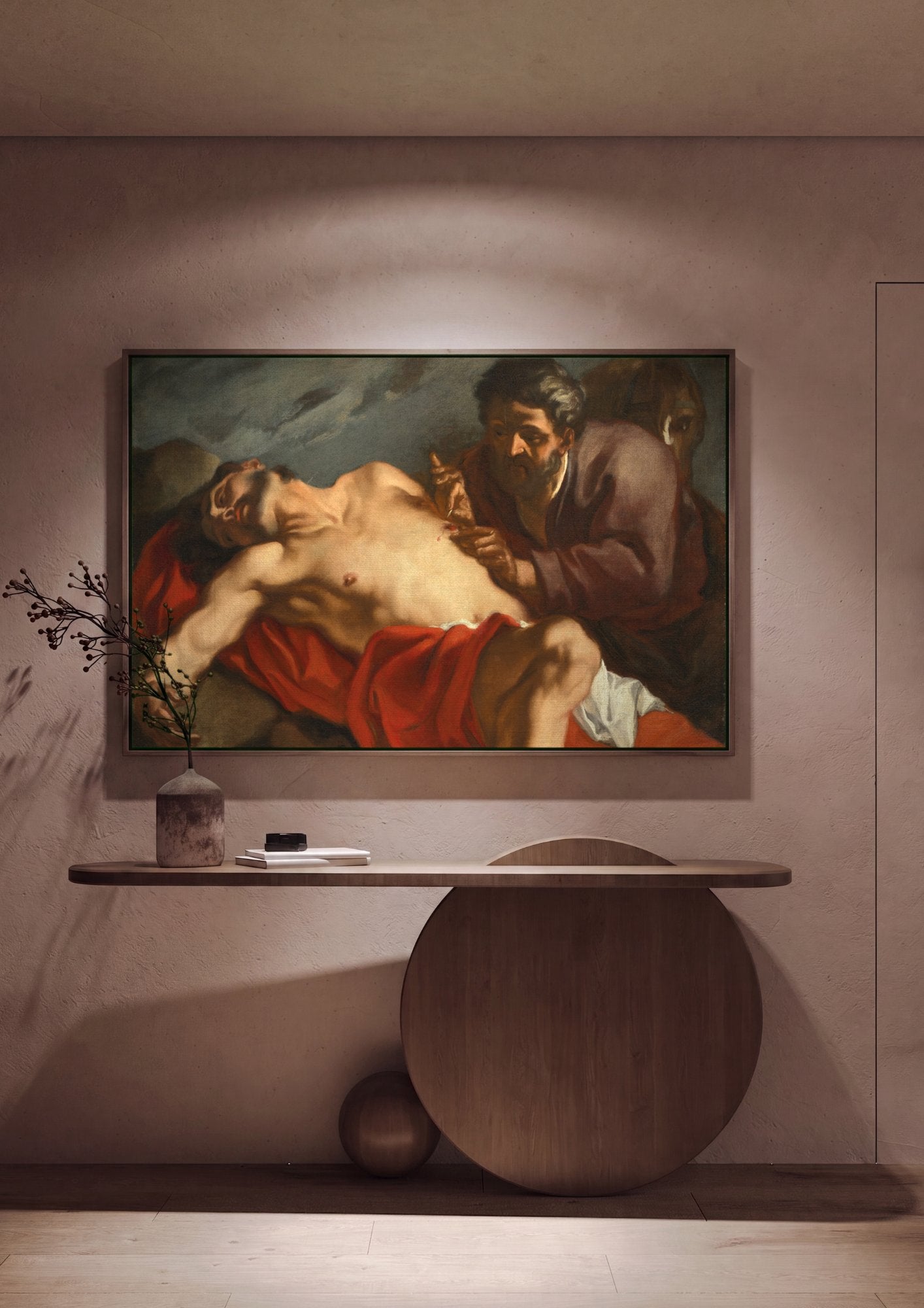 Quadro Decorativo A Dúvida de Tomé - Giovanni Battista Piazzetta em ambiente decorado