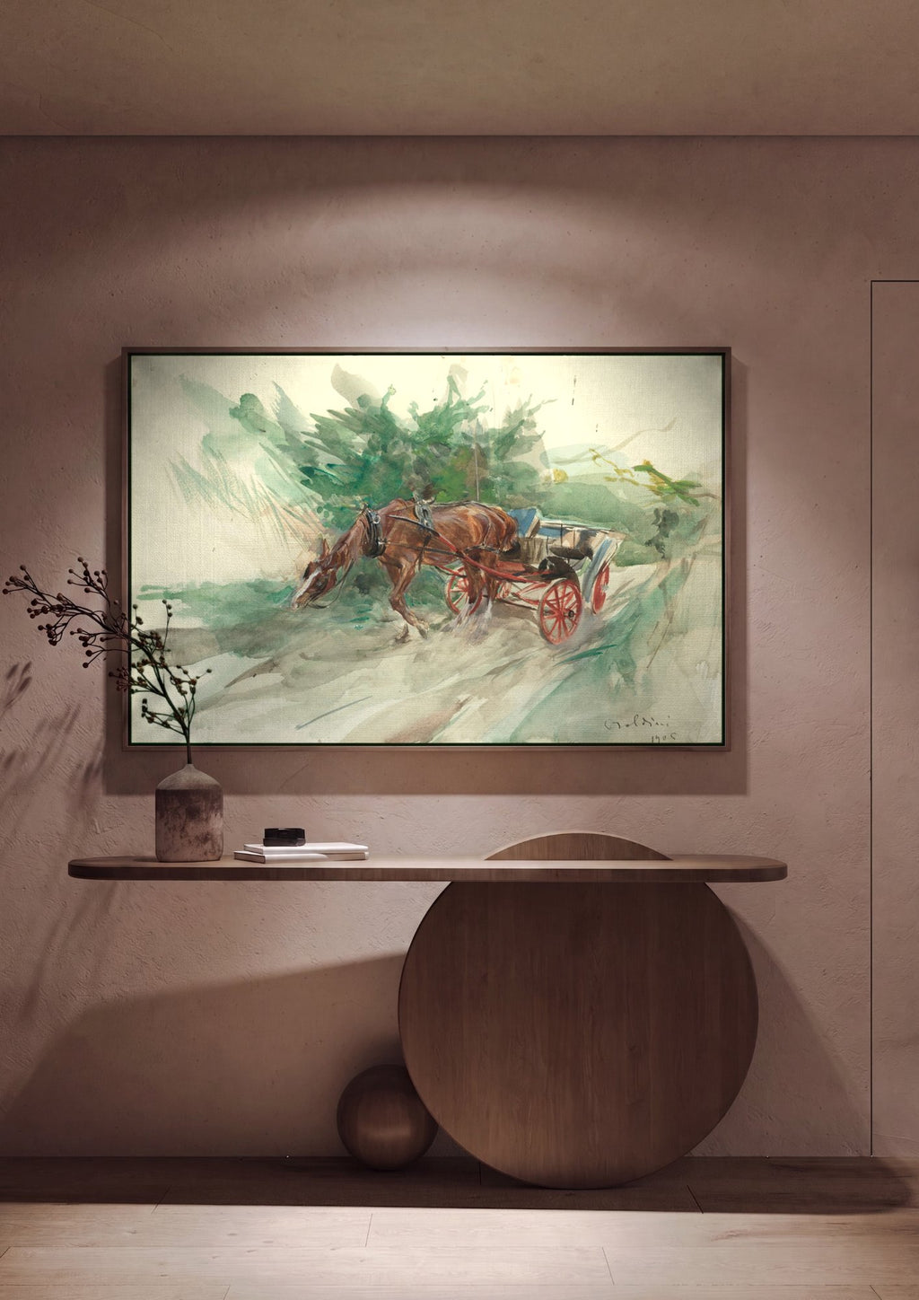 Quadro Decorativo Carroça no Campo - Giovanni Boldini em ambiente decorado