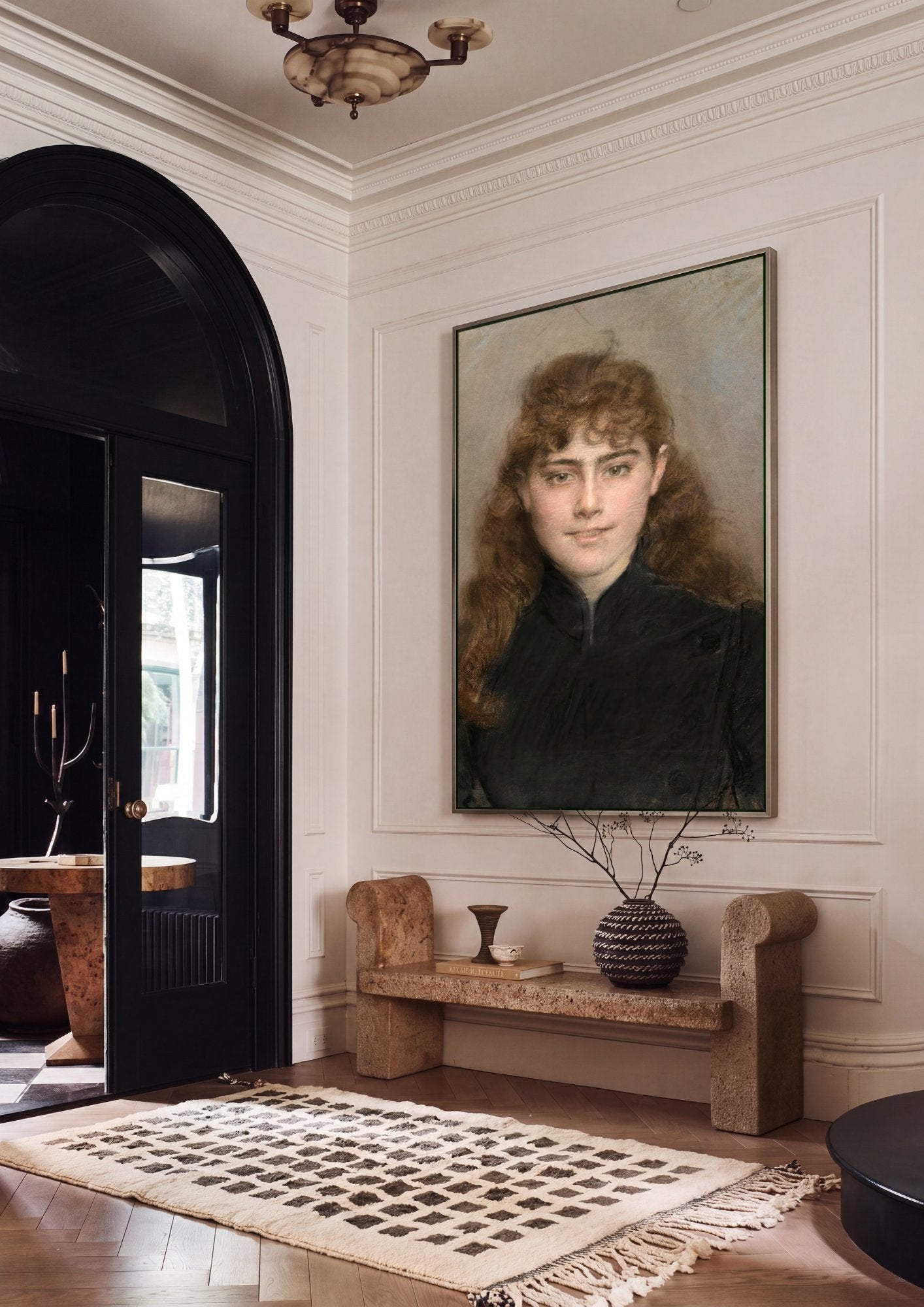 Quadro Decorativo Retrato Feminino - Giovanni Boldini em ambiente decorado