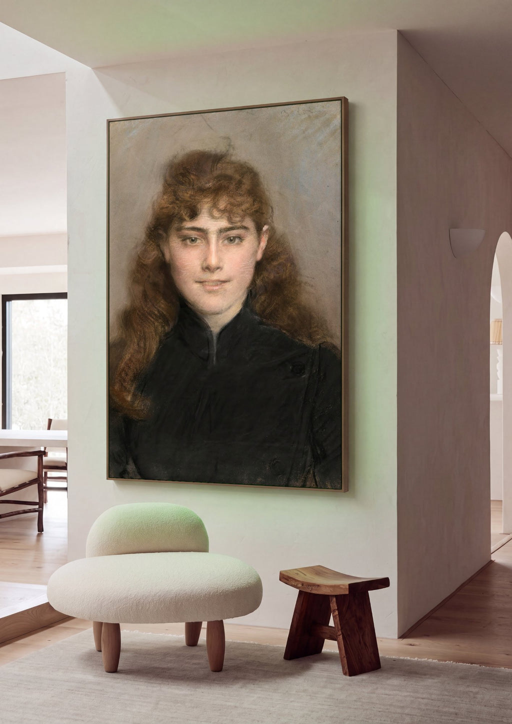 Quadro Decorativo Retrato Feminino - Giovanni Boldini em ambiente decorado