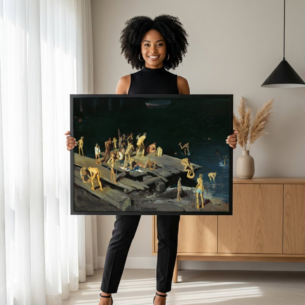 Quadro Decorativo '42 Kids' - George Bellows com modelo em ambiente