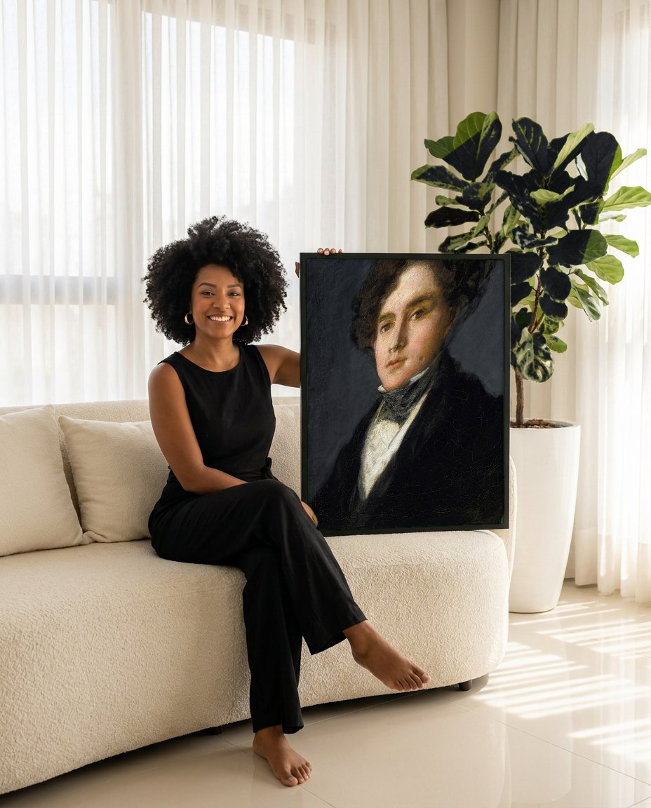 Quadro Decorativo Retrato de Jovem - Goya com modelo em ambiente