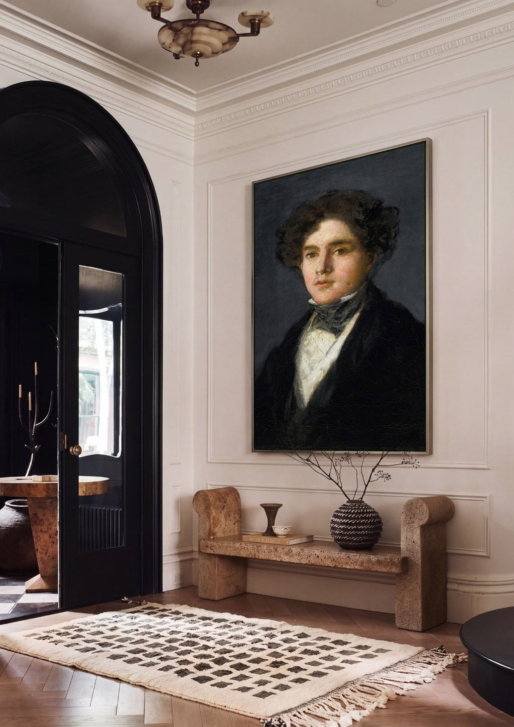 Quadro Decorativo Retrato de Jovem - Goya em ambiente decorado