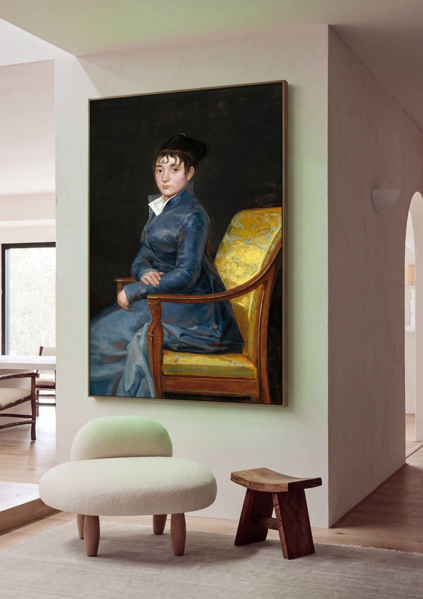 Quadro Decorativo A Dama de Azul - Goya em ambiente decorado