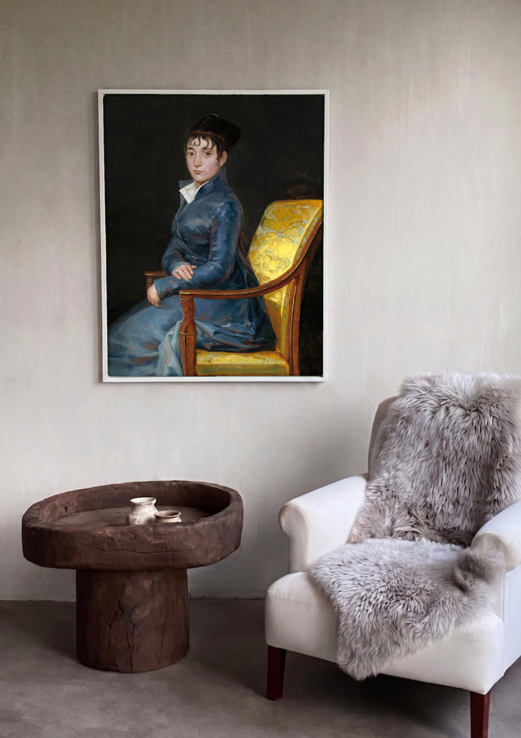 Quadro Decorativo A Dama de Azul - Goya em ambiente decorado