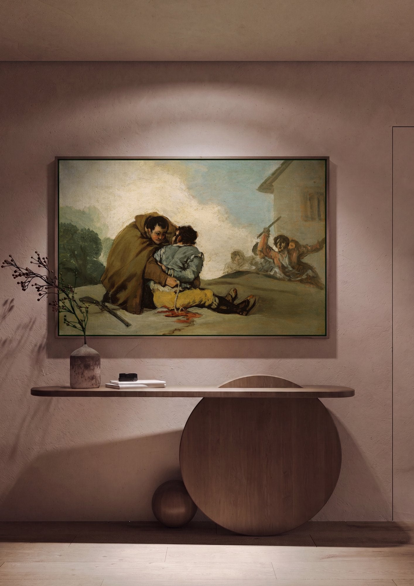 Quadro Decorativo 'O Garrote Vil' - Goya em ambiente decorado