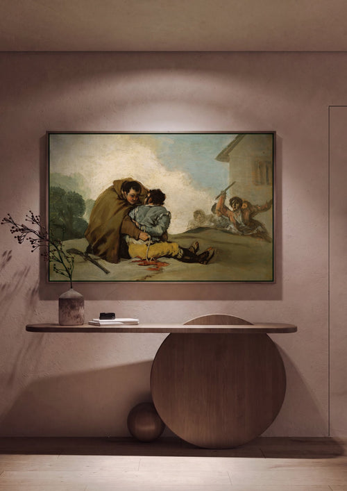 Quadro Decorativo 'O Garrote Vil' - Goya em ambiente decorado