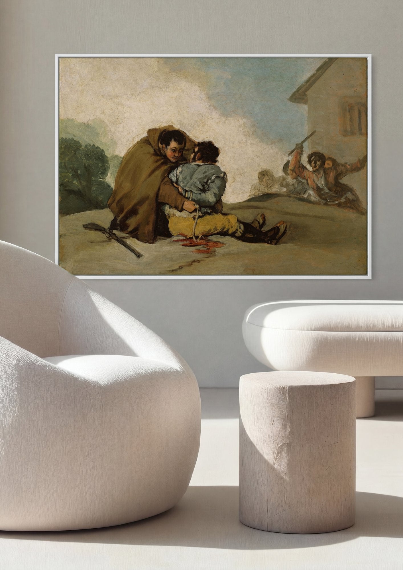 Quadro Decorativo 'O Garrote Vil' - Goya em ambiente decorado