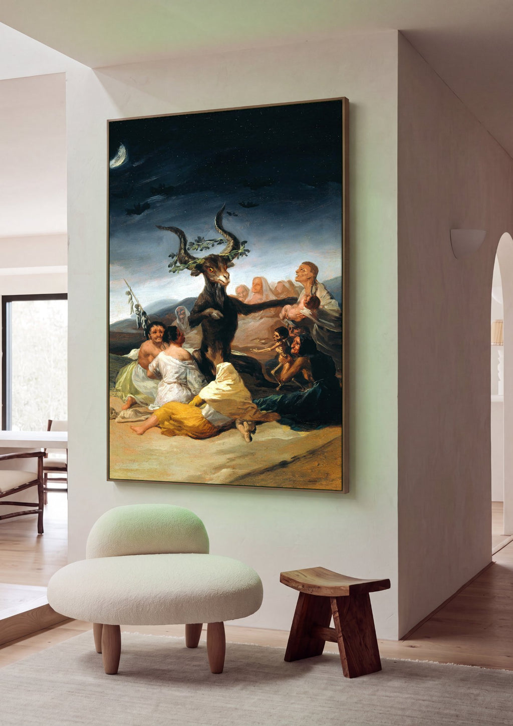 Quadro Decorativo O Sabá das Bruxas - Goya em ambiente decorado
