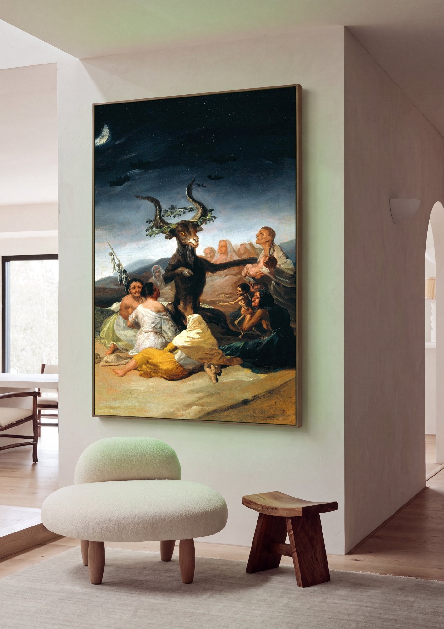 Quadro Decorativo O Sabá das Bruxas - Goya em ambiente decorado