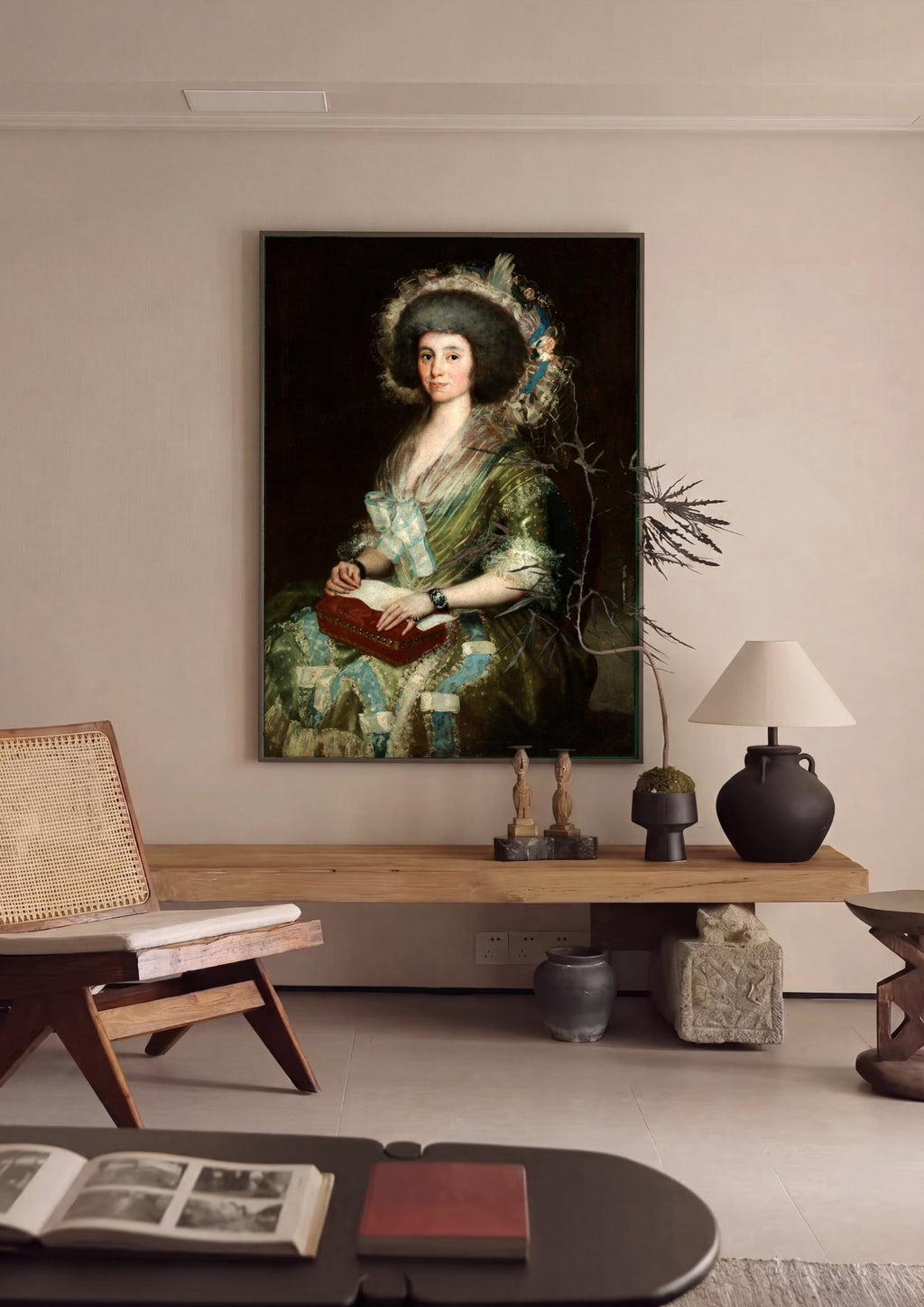 Quadro Decorativo Senhora com Caixa - Goya em ambiente decorado
