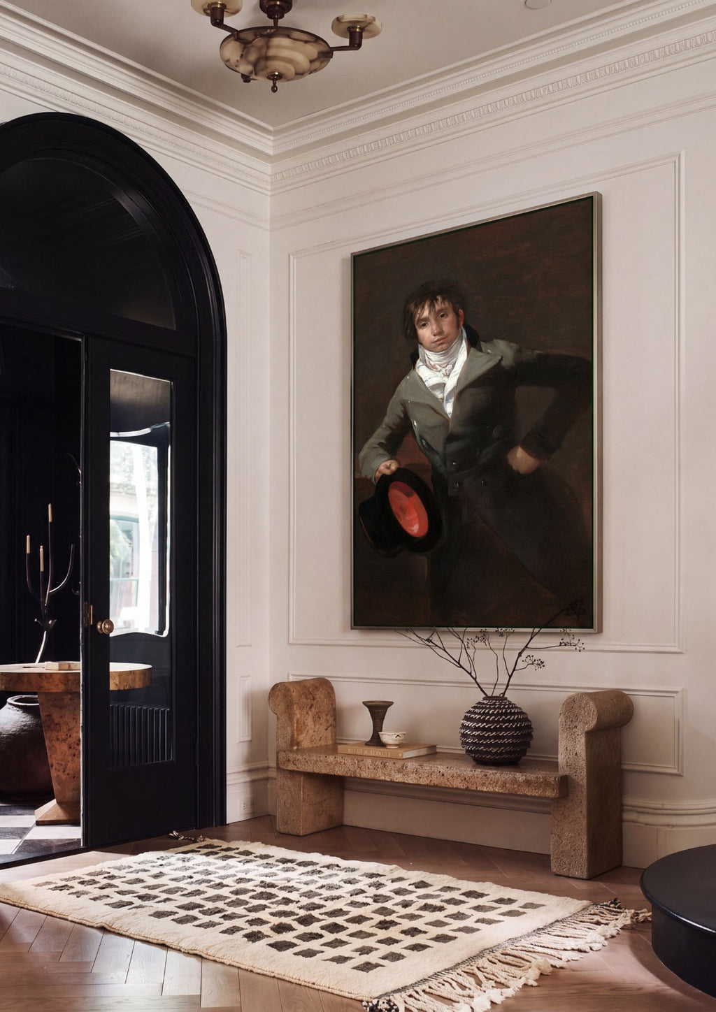 Quadro Decorativo Retrato de Jovem - Goya em ambiente decorado