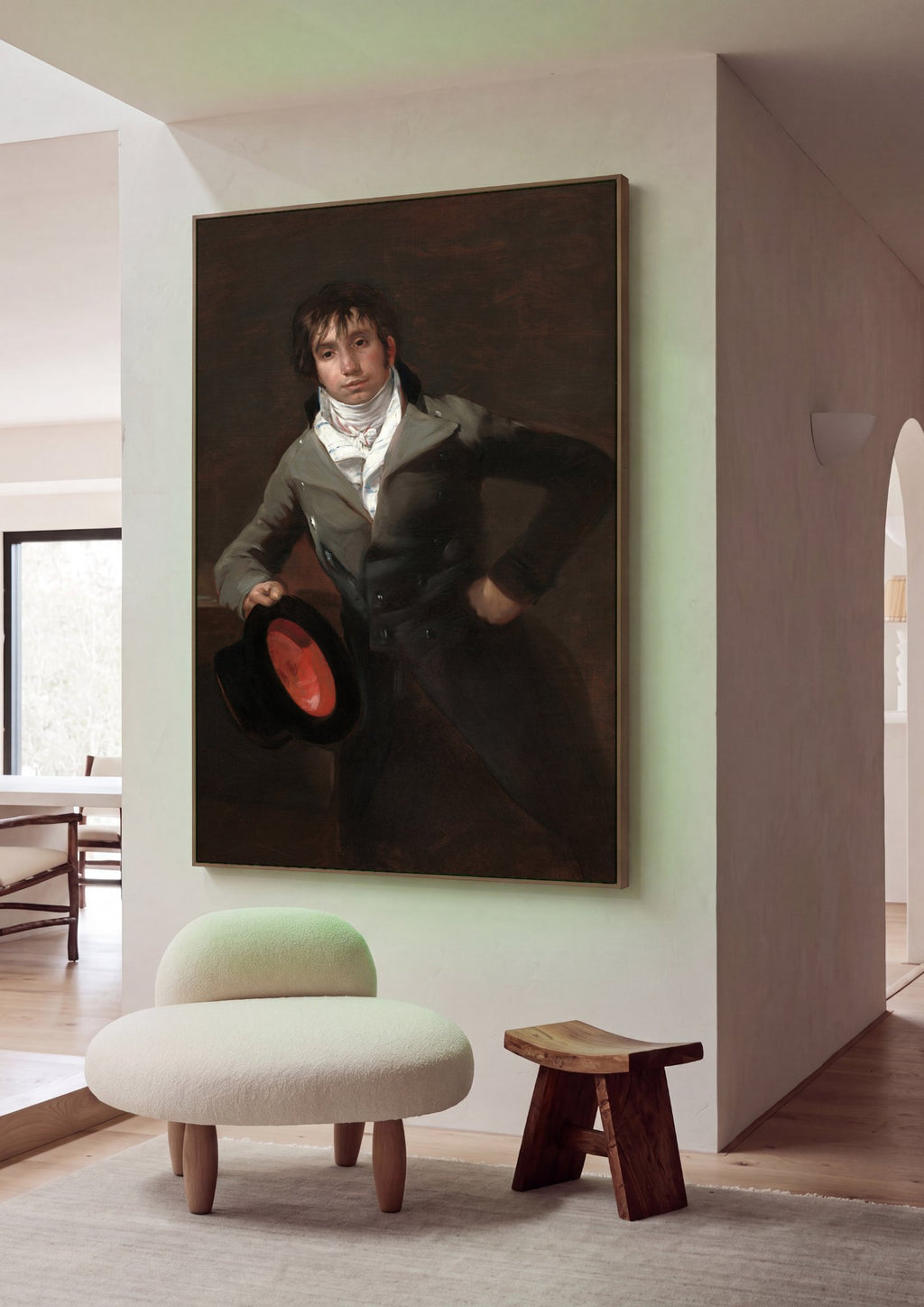 Quadro Decorativo Retrato de Jovem - Goya em ambiente decorado