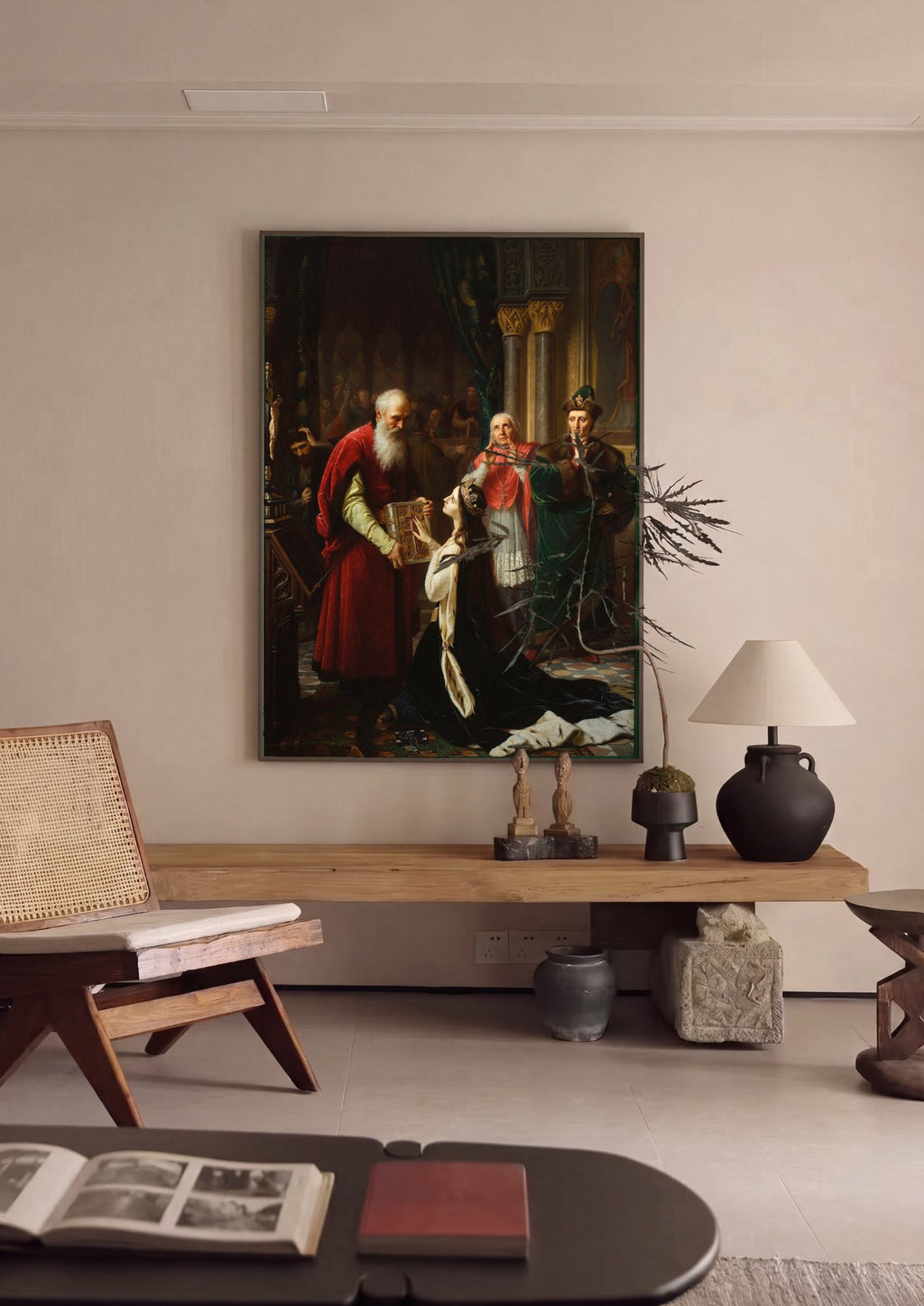 Quadro Decorativo A Oferta do Livro - Józef Simmler em ambiente decorado