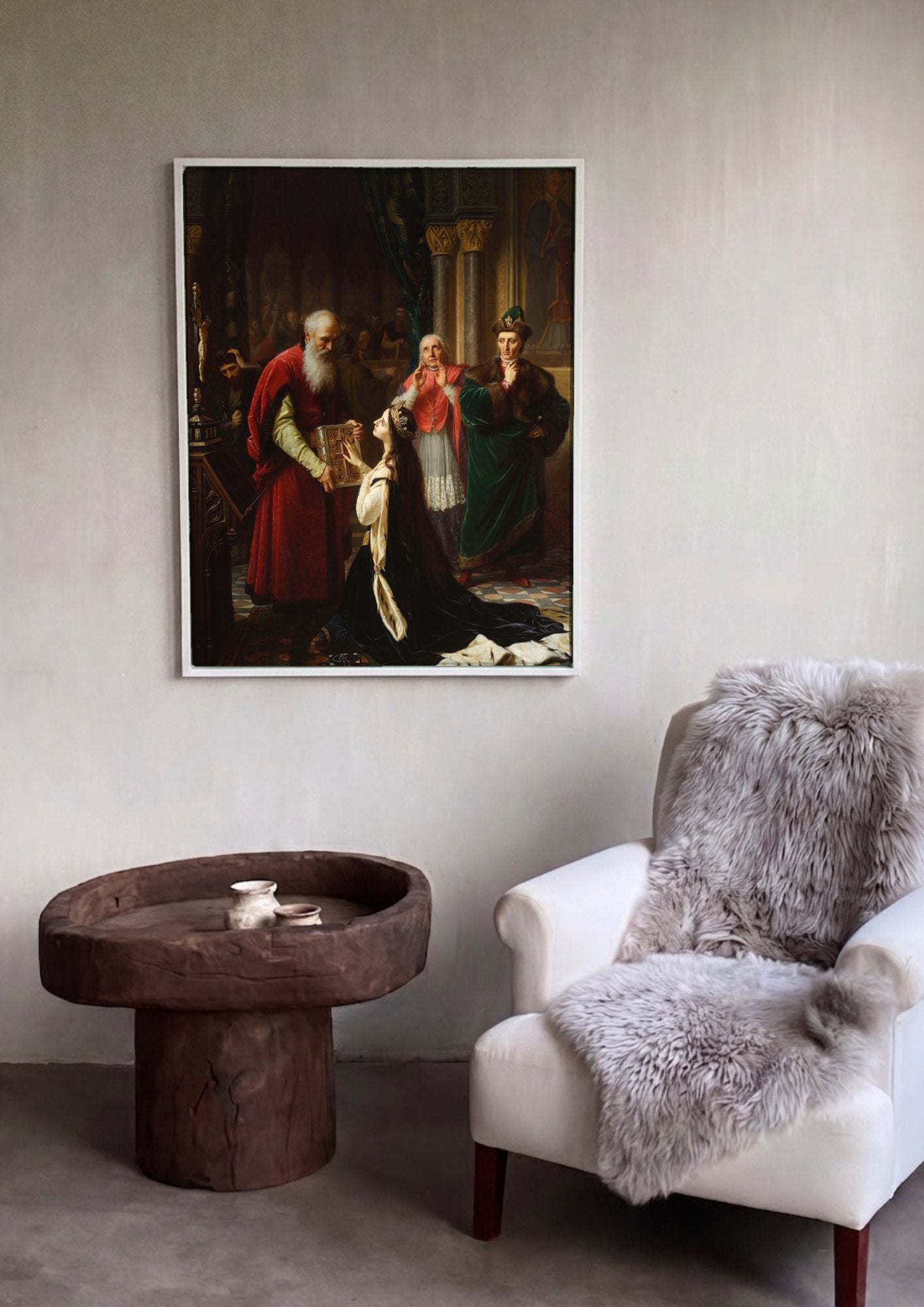 Quadro Decorativo A Oferta do Livro - Józef Simmler em ambiente decorado