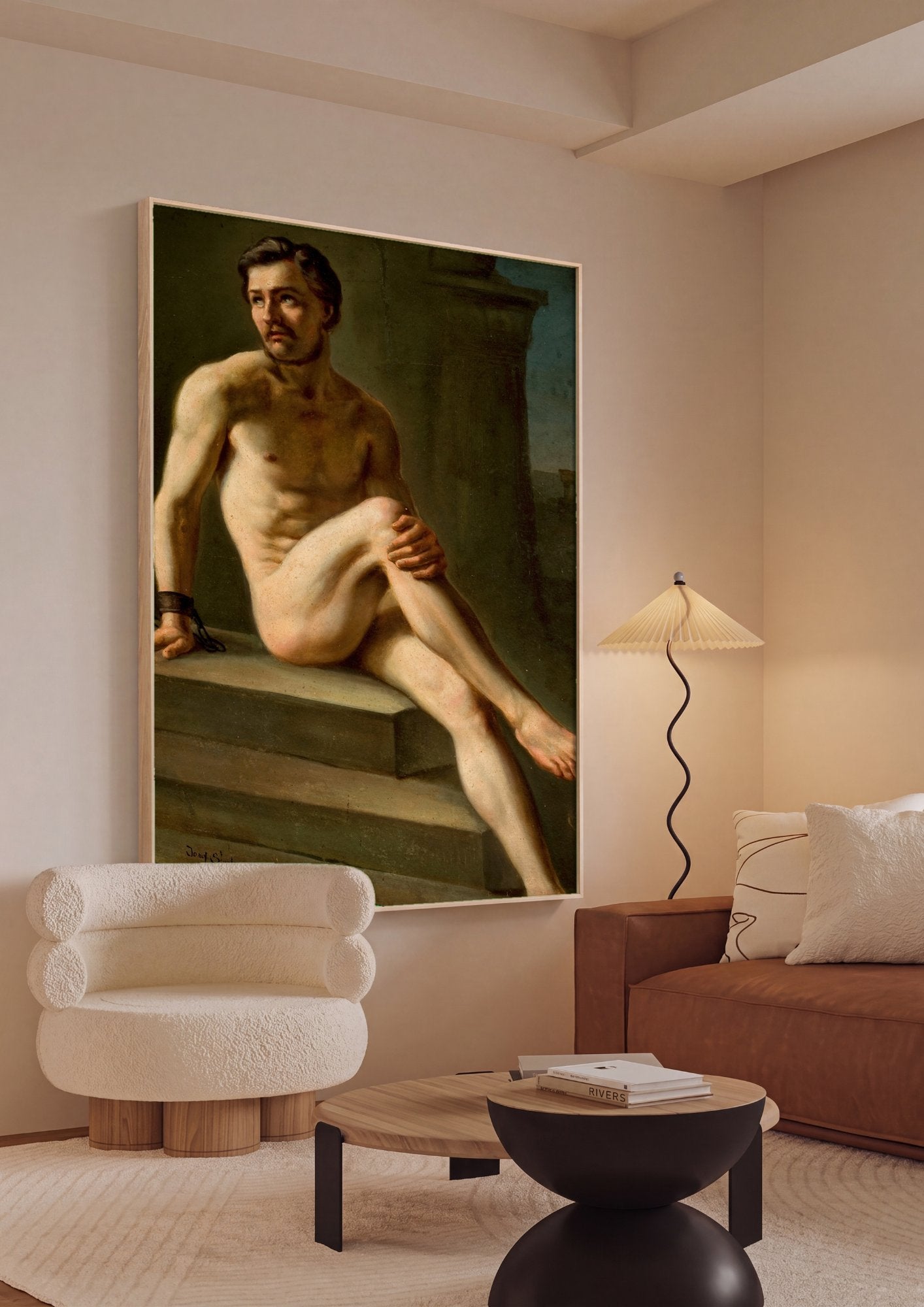 Quadro Decorativo Homem Acorrentado - Józef Simmler em ambiente decorado