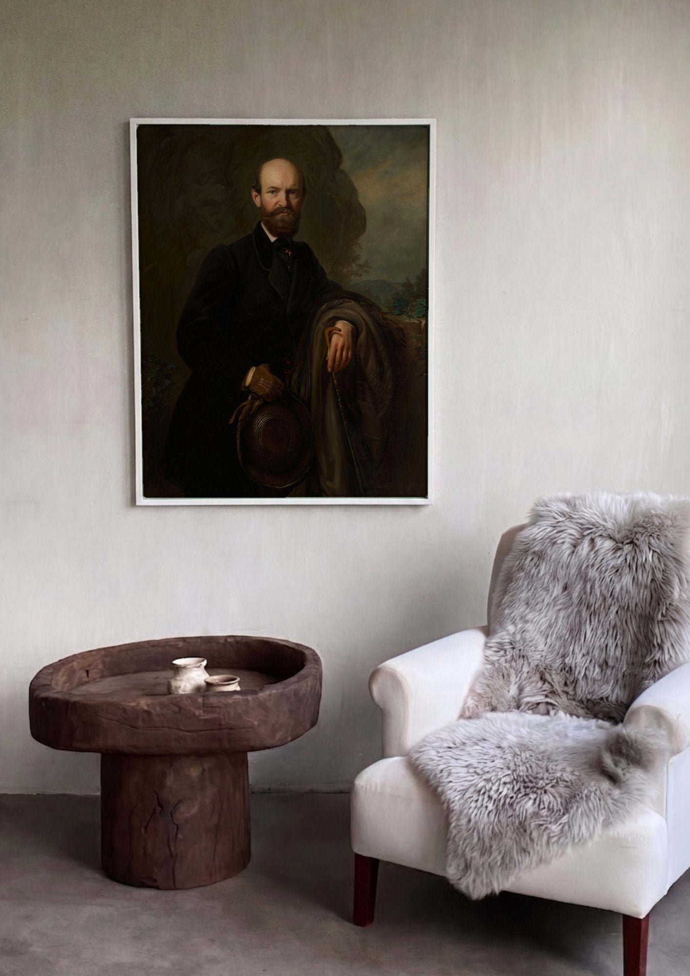 Quadro Decorativo Retrato Masculino - Józef Simmler em ambiente decorado