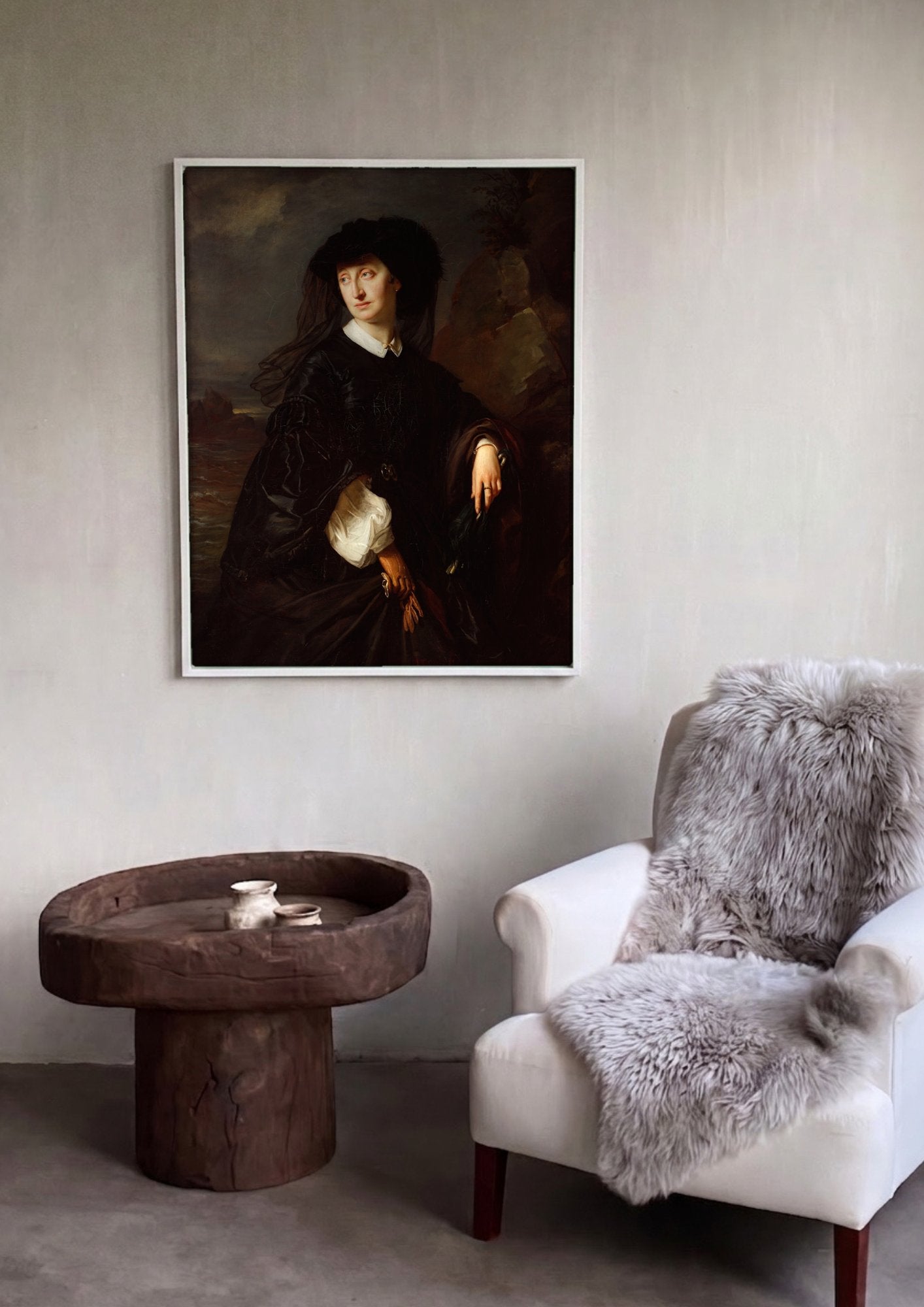 Quadro Decorativo Retrato de Mulher - Józef Simmler em ambiente decorado