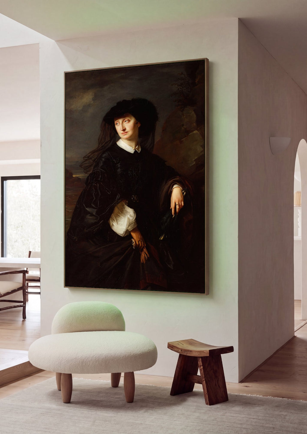 Quadro Decorativo Retrato de Mulher - Józef Simmler em ambiente decorado