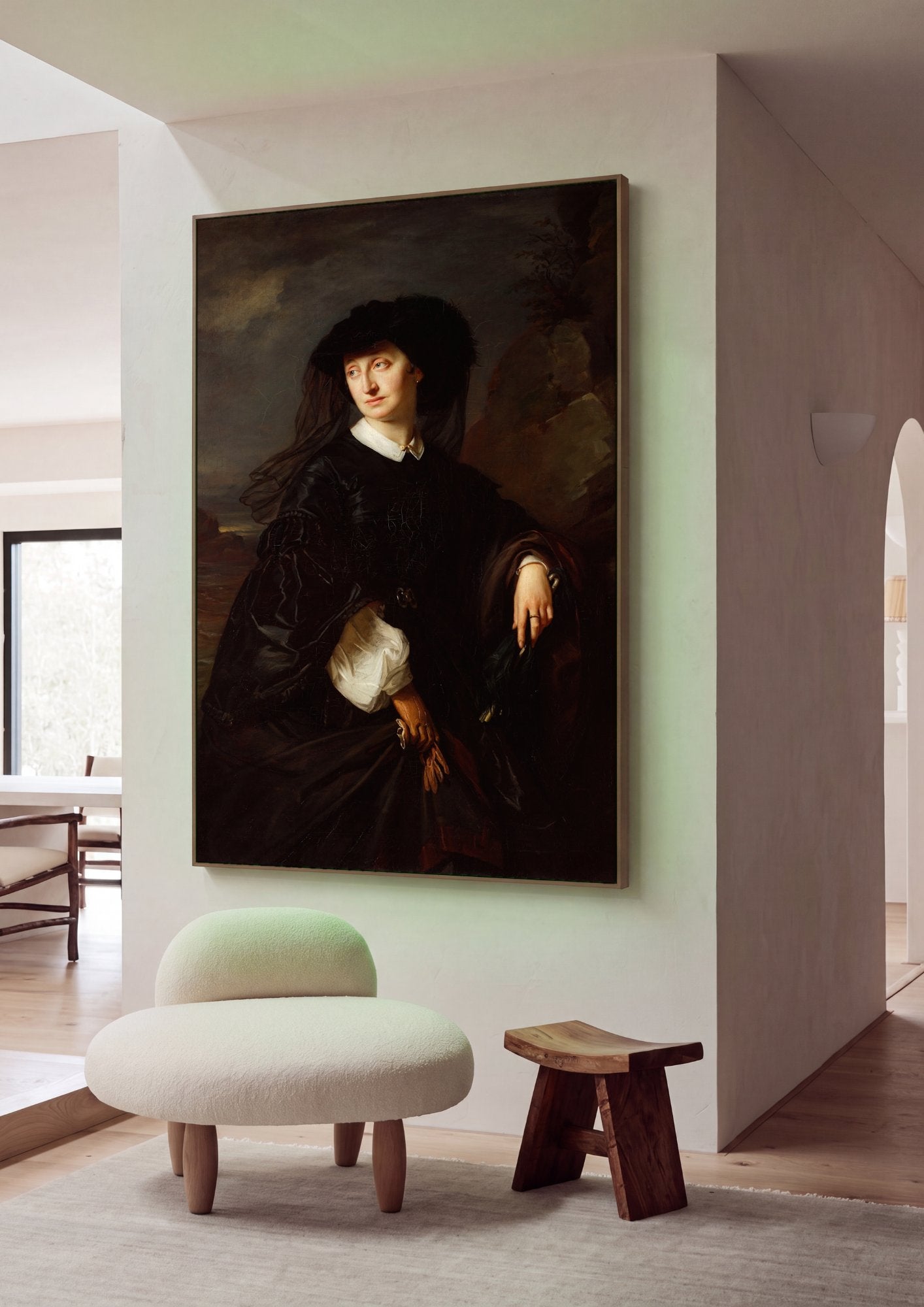 Quadro Decorativo Retrato de Mulher - Józef Simmler em ambiente decorado
