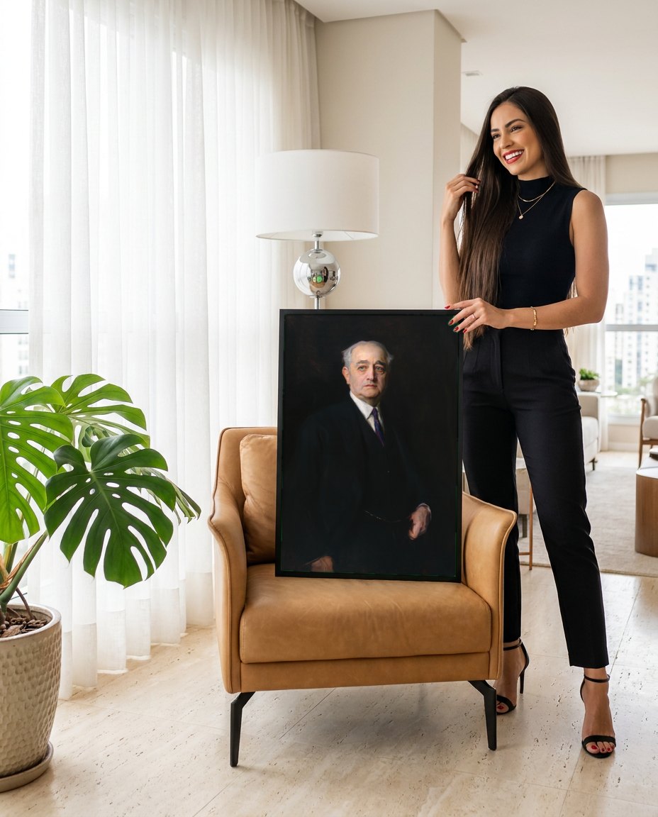 Quadro Decorativo Retrato de Dignidade - Philip Alexius de László | modelo apresentando o quadro emoldurado