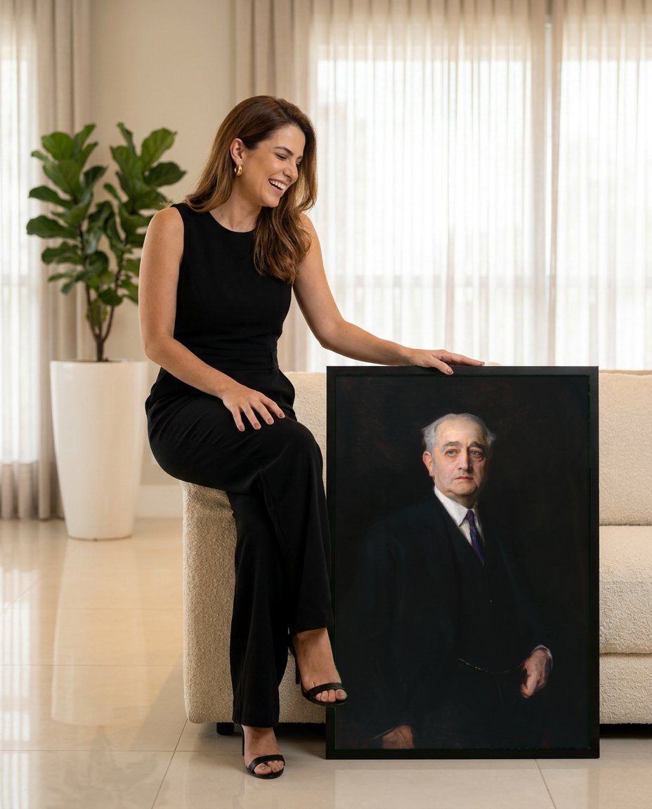 Quadro Decorativo Retrato de Dignidade - Philip Alexius de László | modelo apresentando o quadro emoldurado