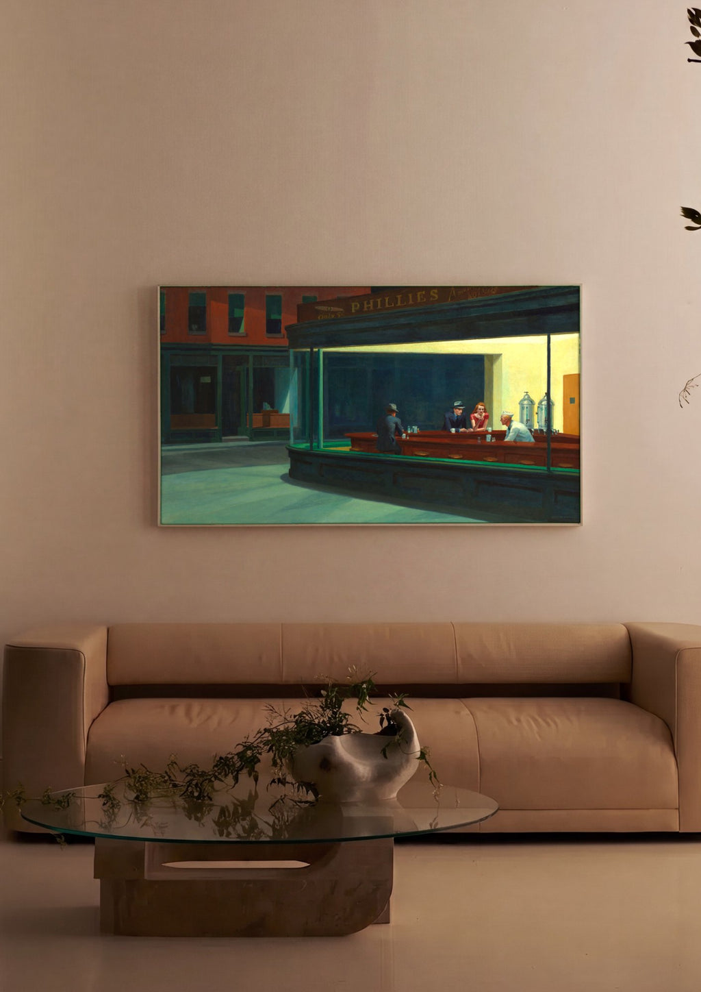 Quadro Decorativo Nighthawks - Edward Hopper | quadro emoldurado na parede