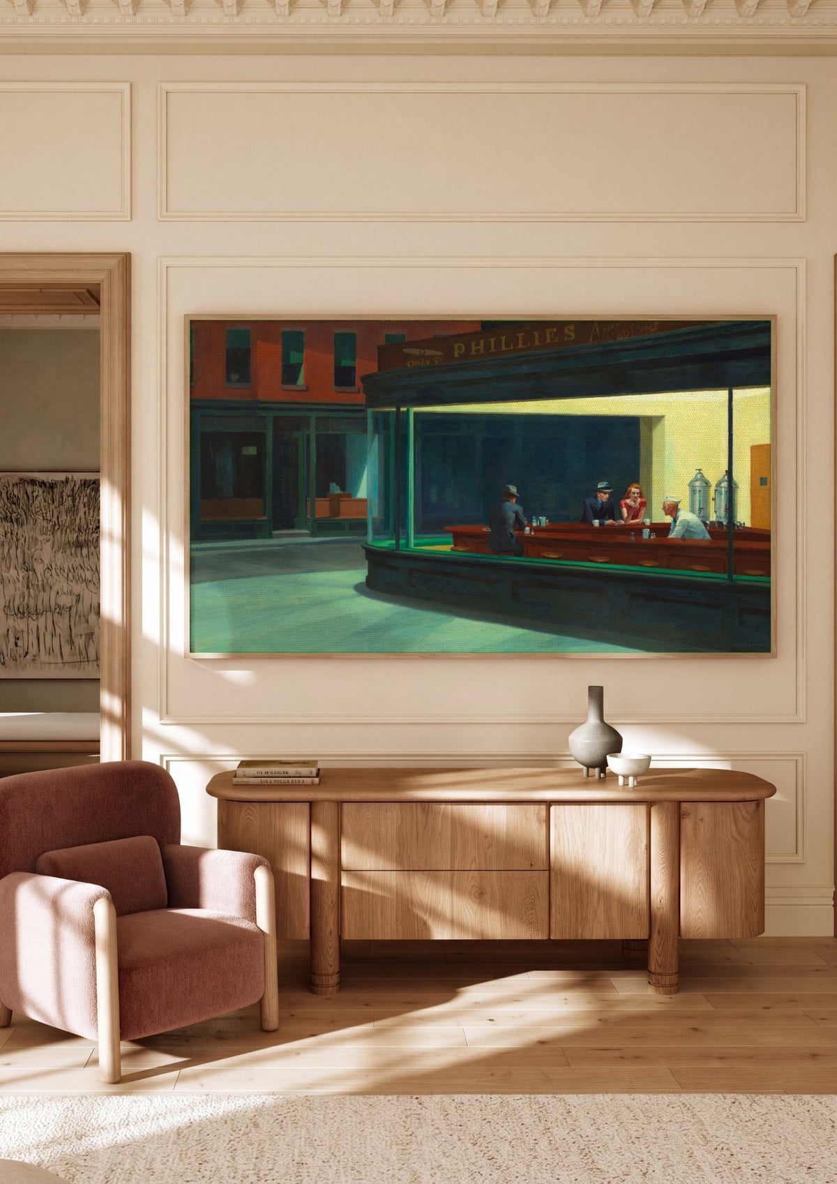 Quadro Decorativo Nighthawks - Edward Hopper | quadro emoldurado na parede