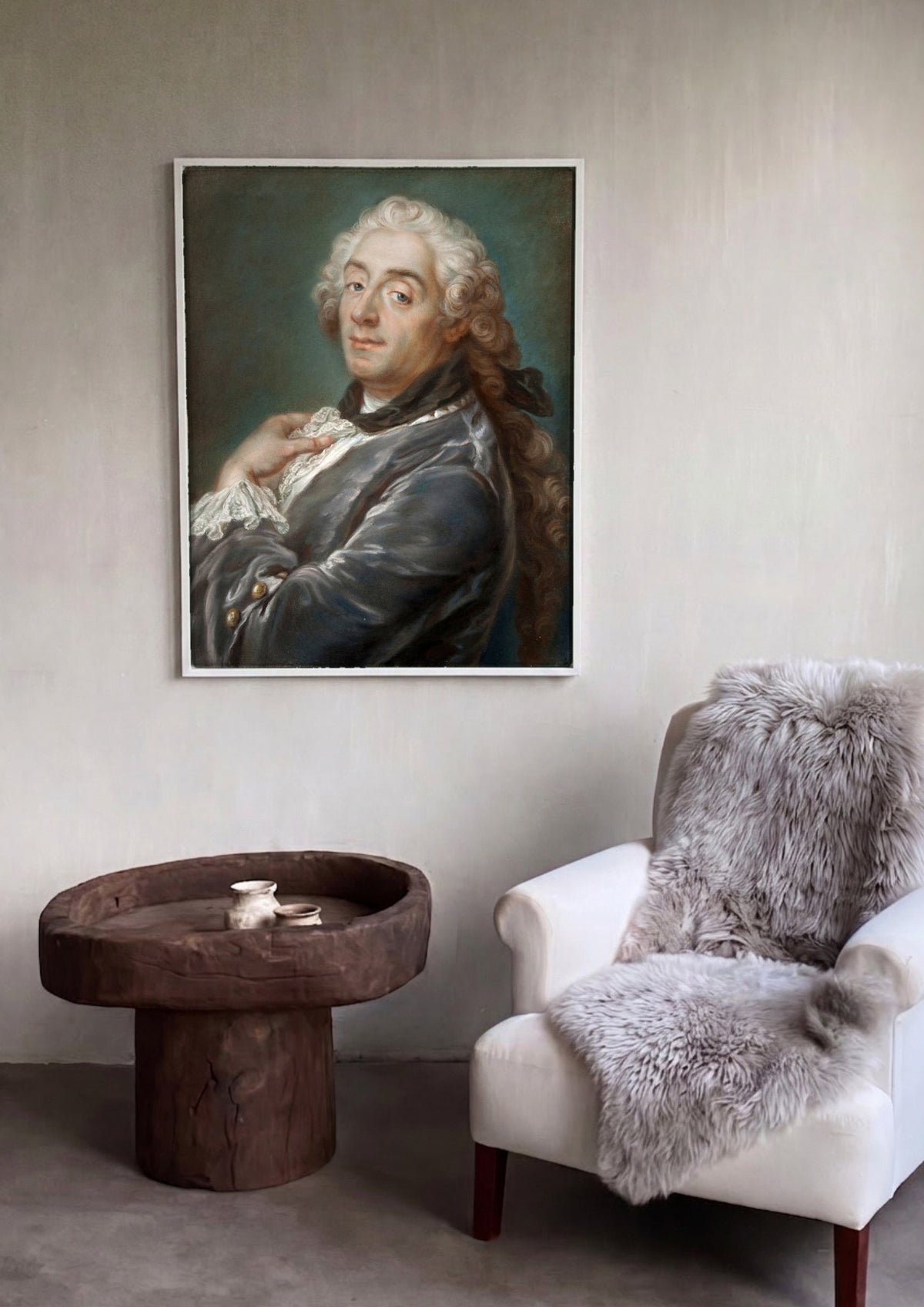 Quadro Decorativo Retrato de Homem com Peruca - François Boucher | quadro emoldurado na parede