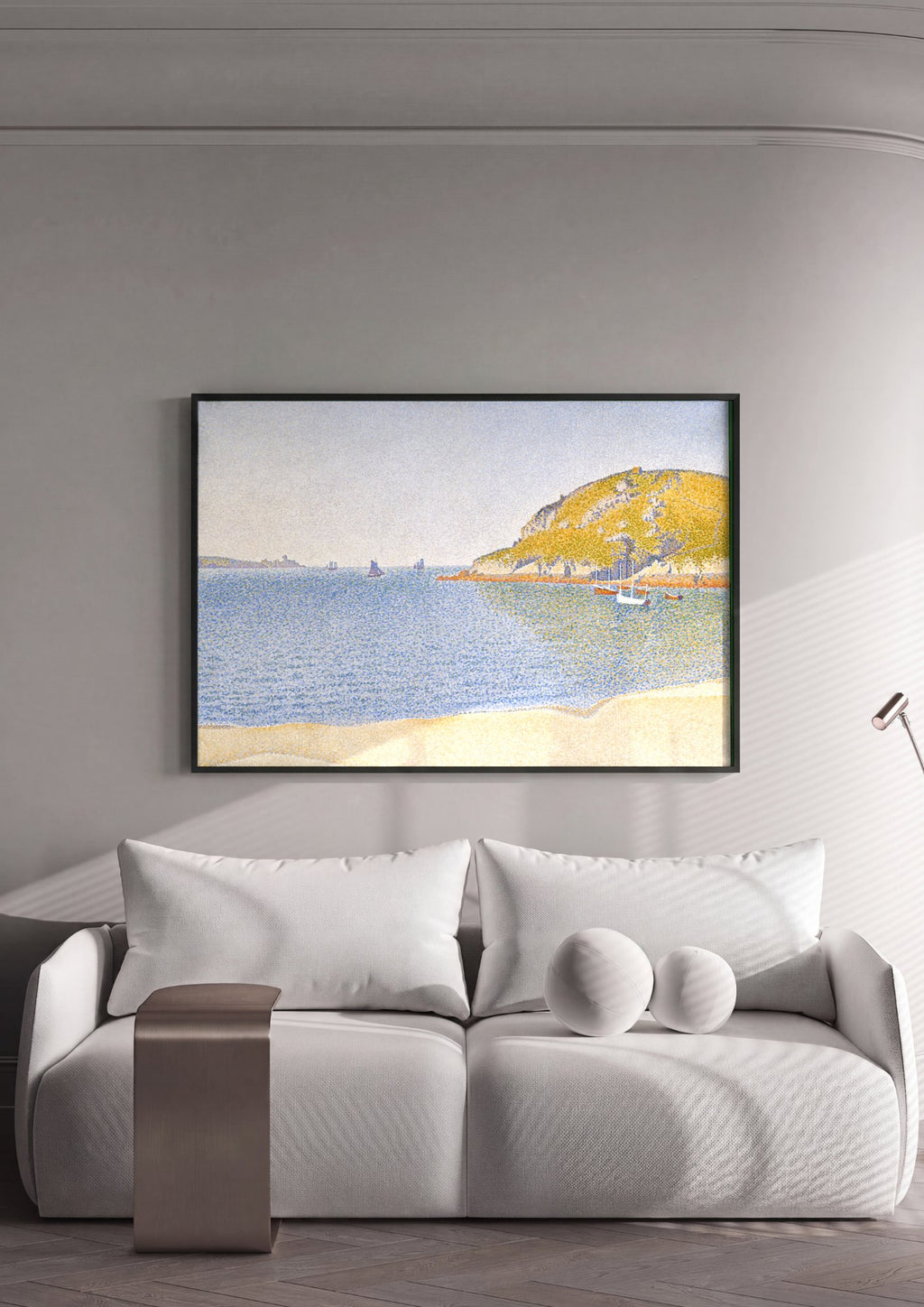 Quadro Decorativo Porto de Saint-Cast – Paul Signac em ambiente decorado