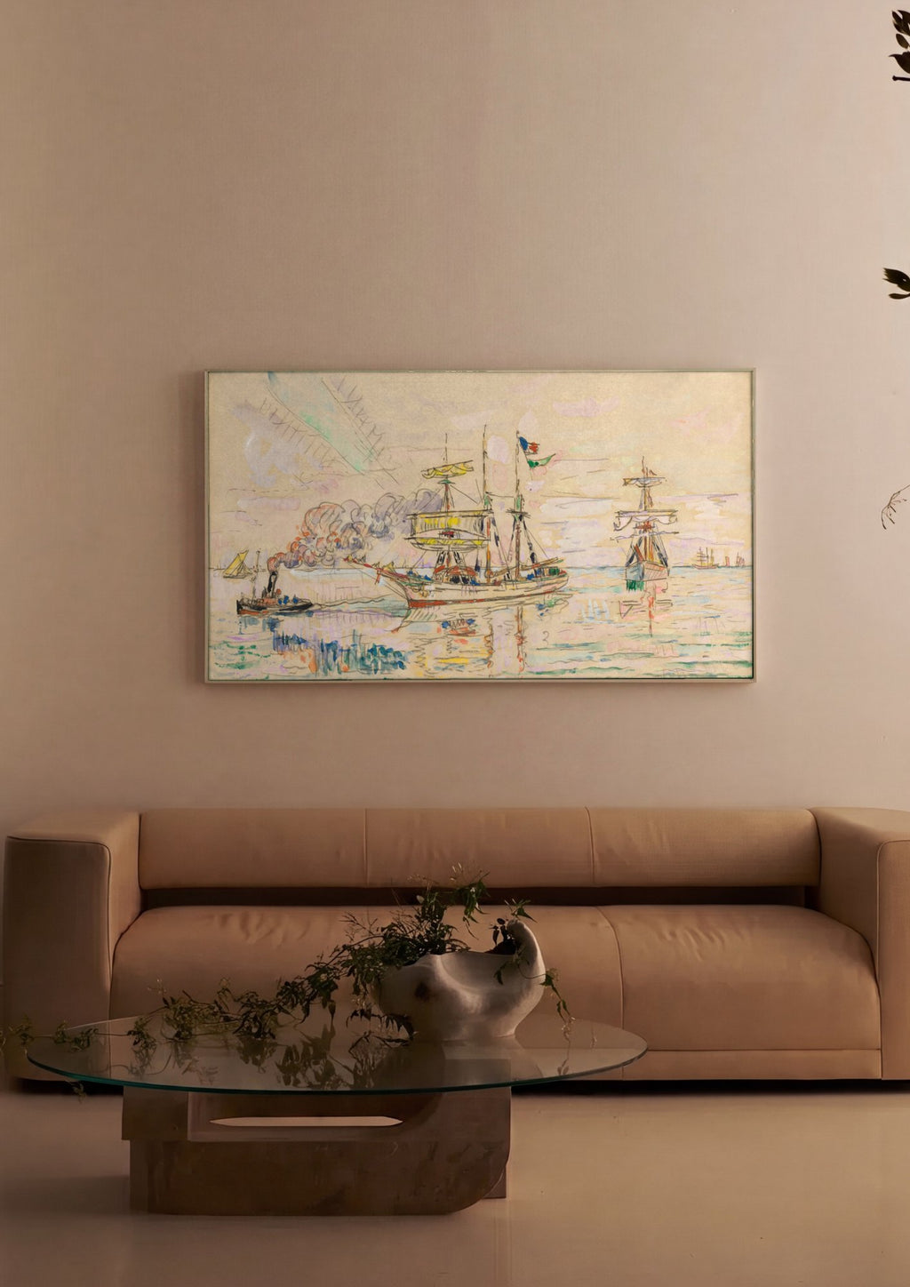 Quadro Decorativo Porto de Saint-Malo - Paul Signac em ambiente decorado