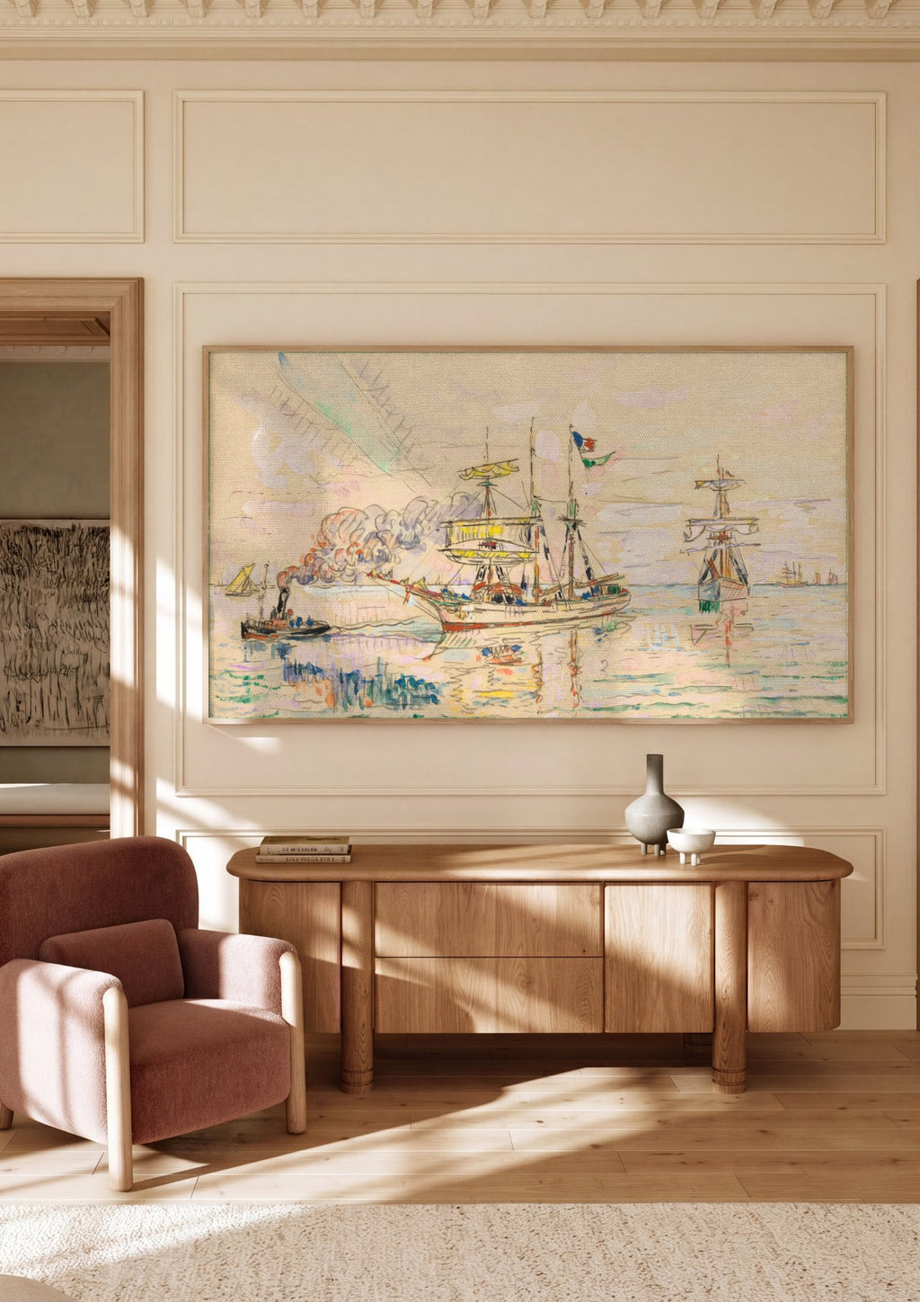Quadro Decorativo Porto de Saint-Malo - Paul Signac em ambiente decorado