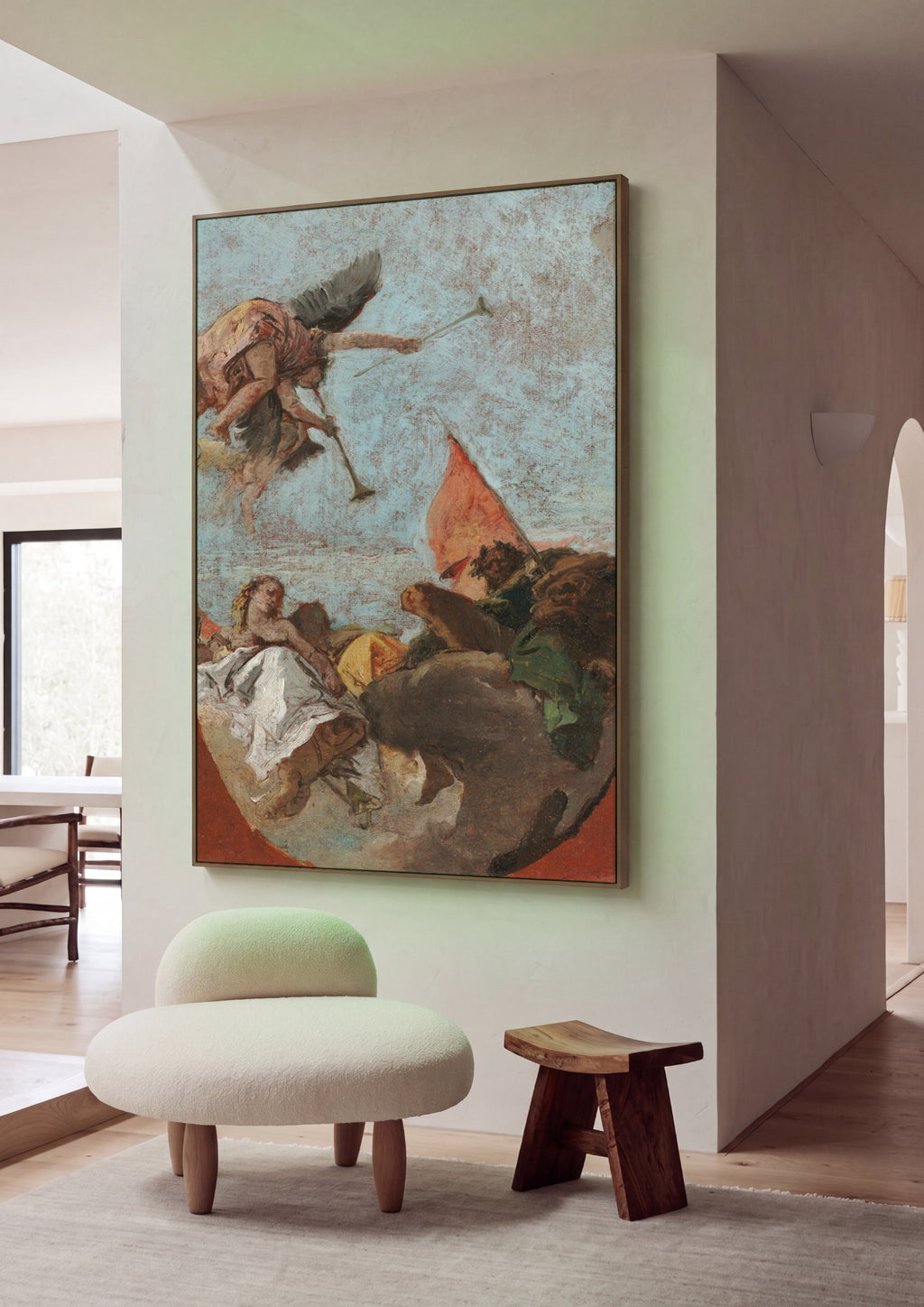 Quadro Decorativo Apolo e as Musas (ou Parnaso) - Tiepolo em ambiente decorado